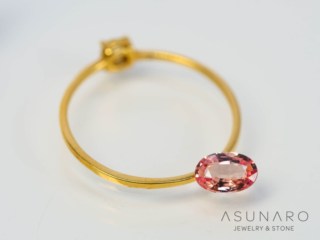 パパラチアサファイア 　オーバルカット　 スリランカ産　ソ付き　0.52ct【250428-2966】