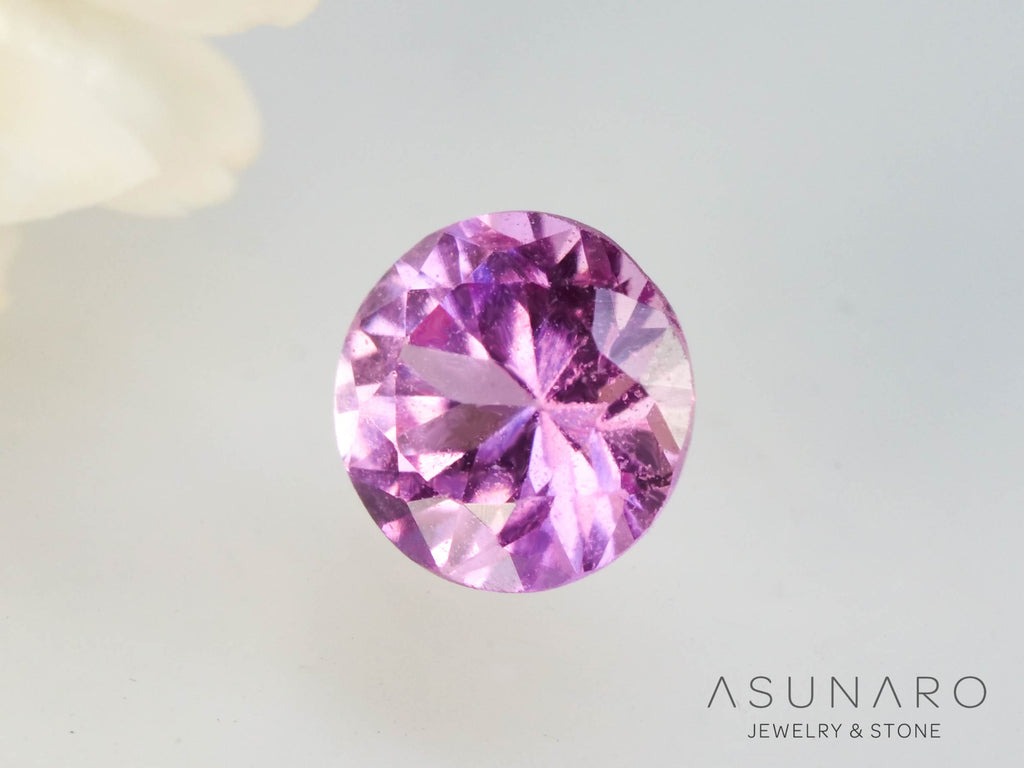 パパラチアサファイア 　ラウンドカット　 スリランカ産　ソ付き　0.21ct【250428-2970】