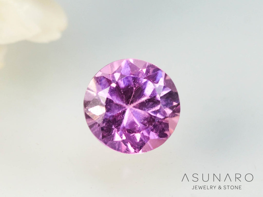 パパラチアサファイア 　ラウンドカット　 スリランカ産　ソ付き　0.21ct【250428-2970】