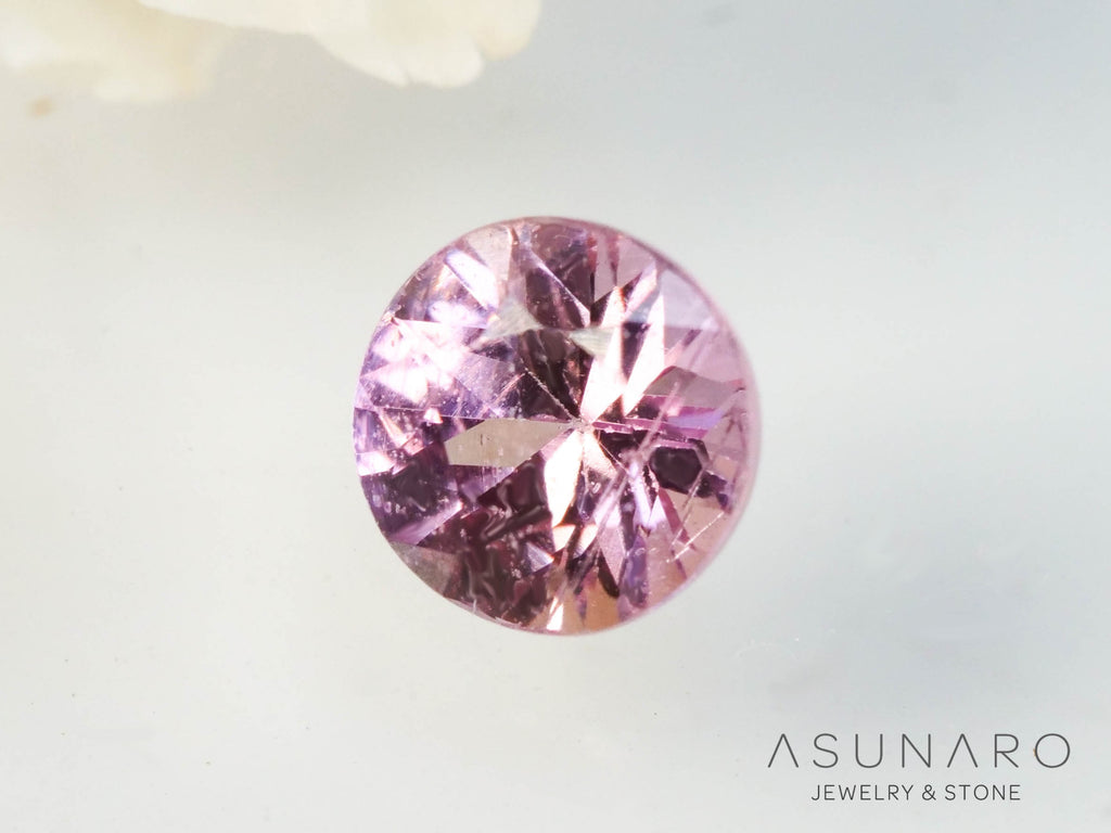 パパラチアサファイア 　ラウンドカット　 スリランカ産　ソ付き　0.17ct【250428-2974】