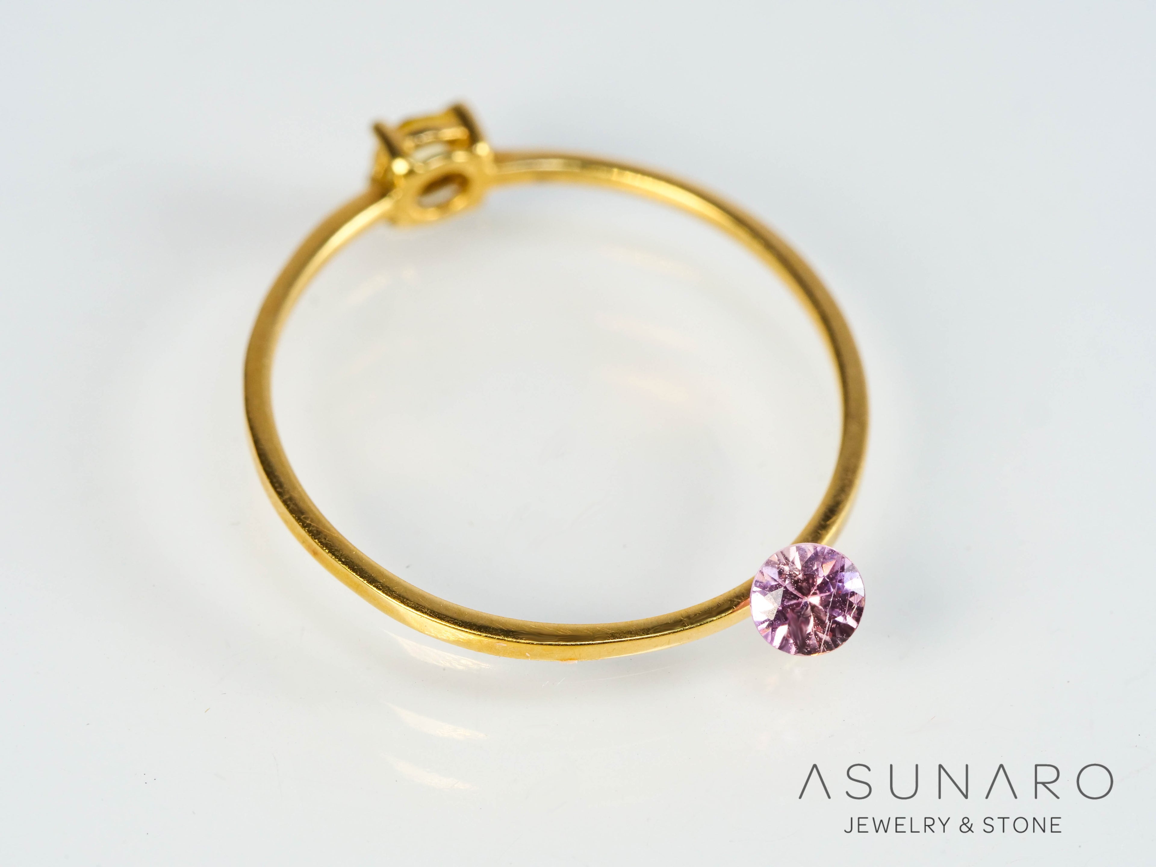 パパラチアサファイア 　ラウンドカット　 スリランカ産　ソ付き　0.17ct【250428-2974】