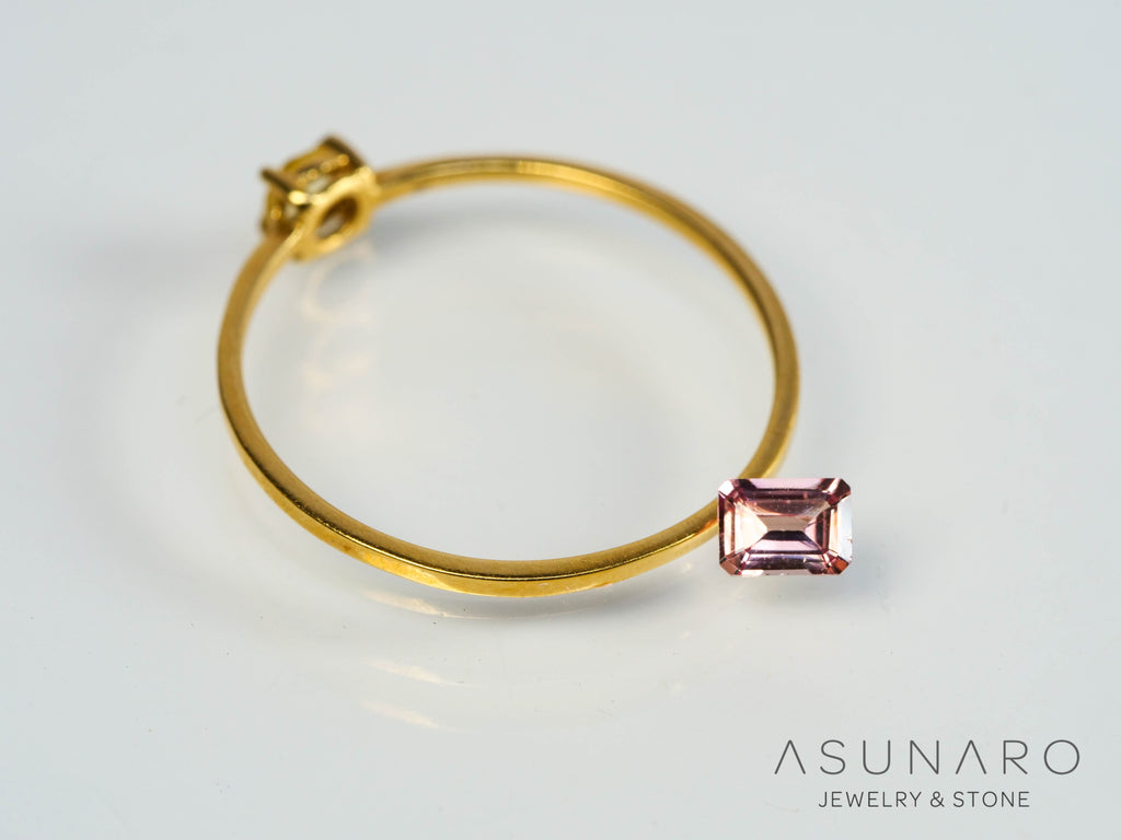 パパラチアサファイア 　エメラルドカット　 スリランカ産　ソ付き　0.25ct【250428-2976】