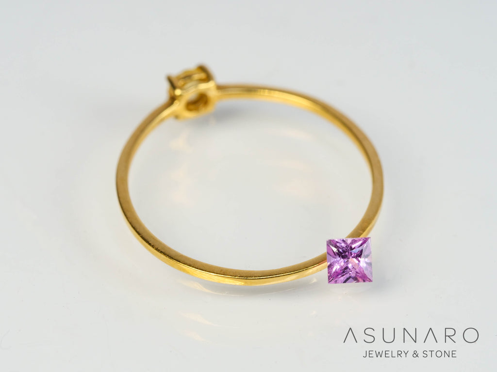 パパラチアサファイア 　プリンセスカット　 スリランカ産　ソ付き　0.18ct【250428-2973】