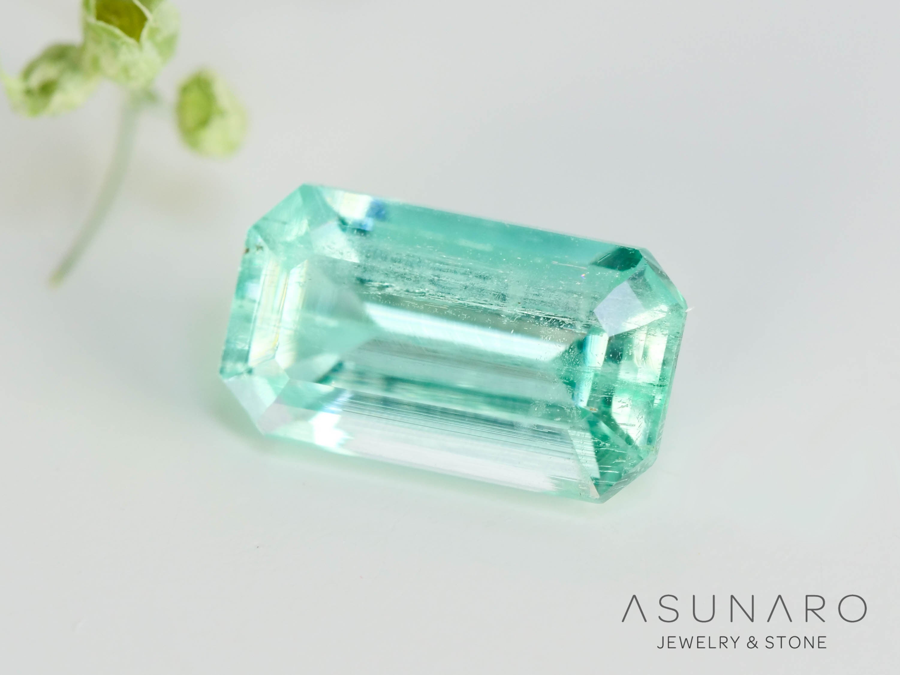 パライバカラーベリル エメラルドカット ブラジル産 0.67ct【250510-2986】