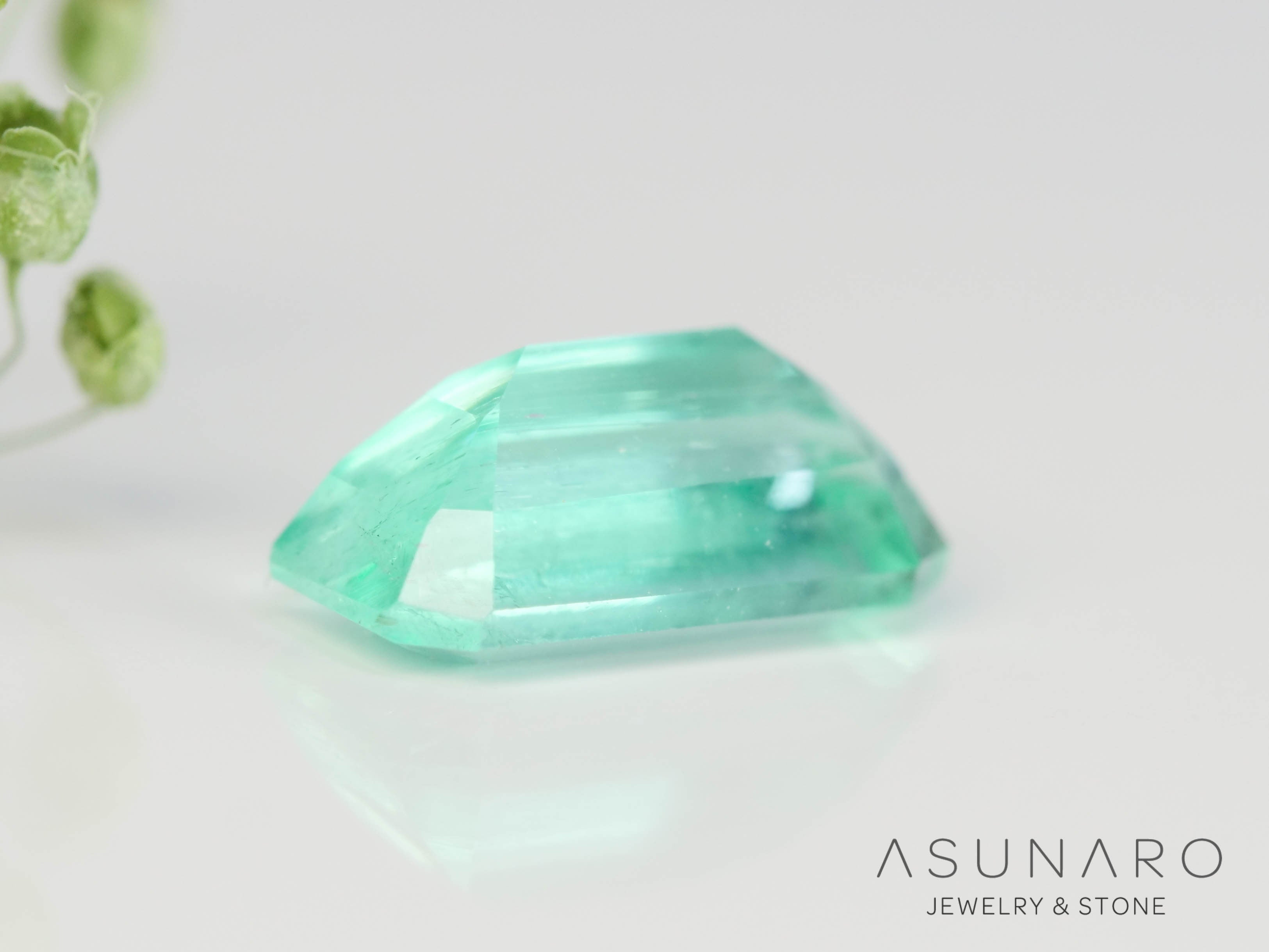 パライバカラーベリル エメラルドカット ブラジル産 0.67ct【250510-2986】