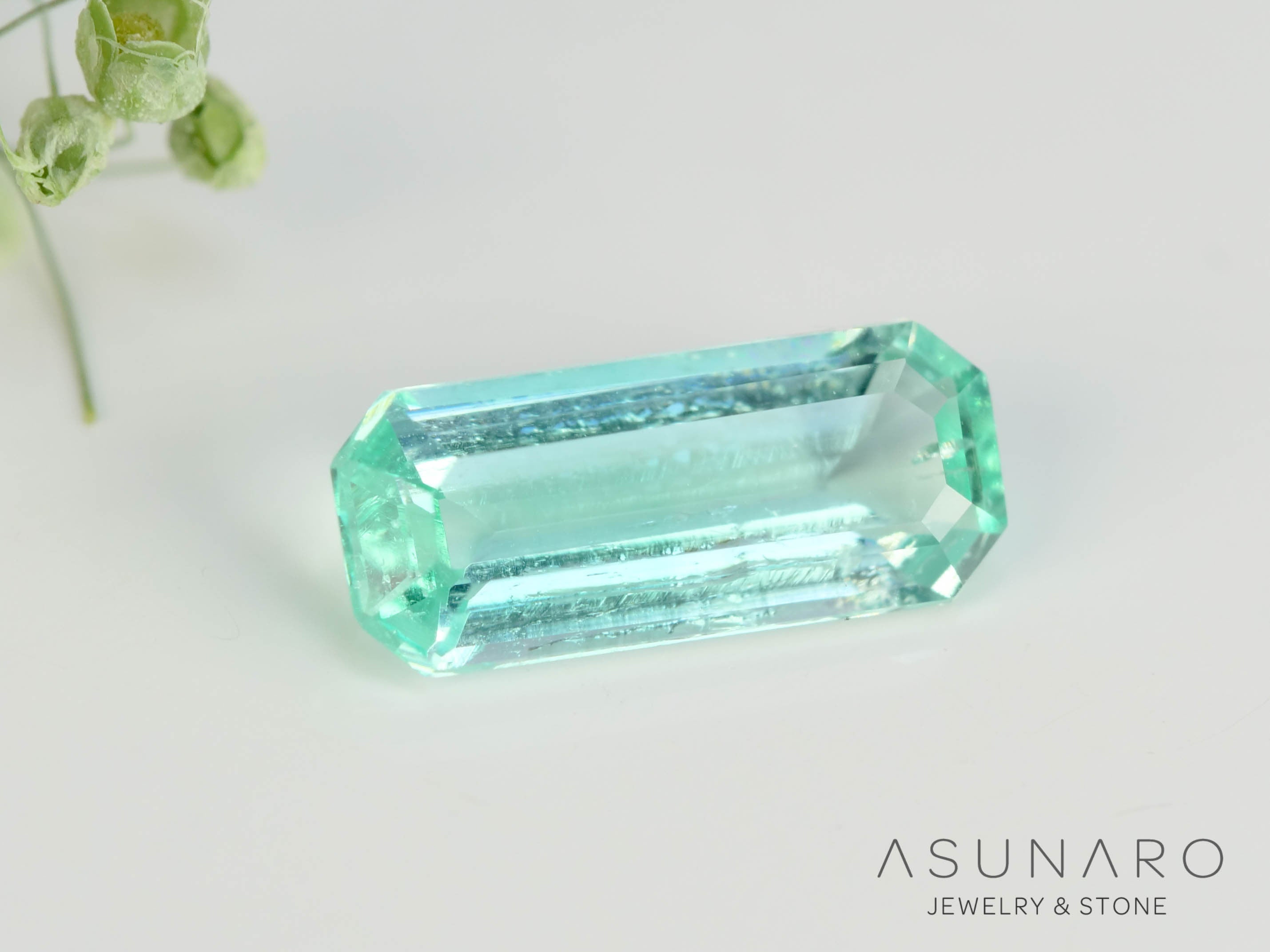 パライバカラーベリル エメラルドカット ブラジル産 0.51ct【250510-2991】