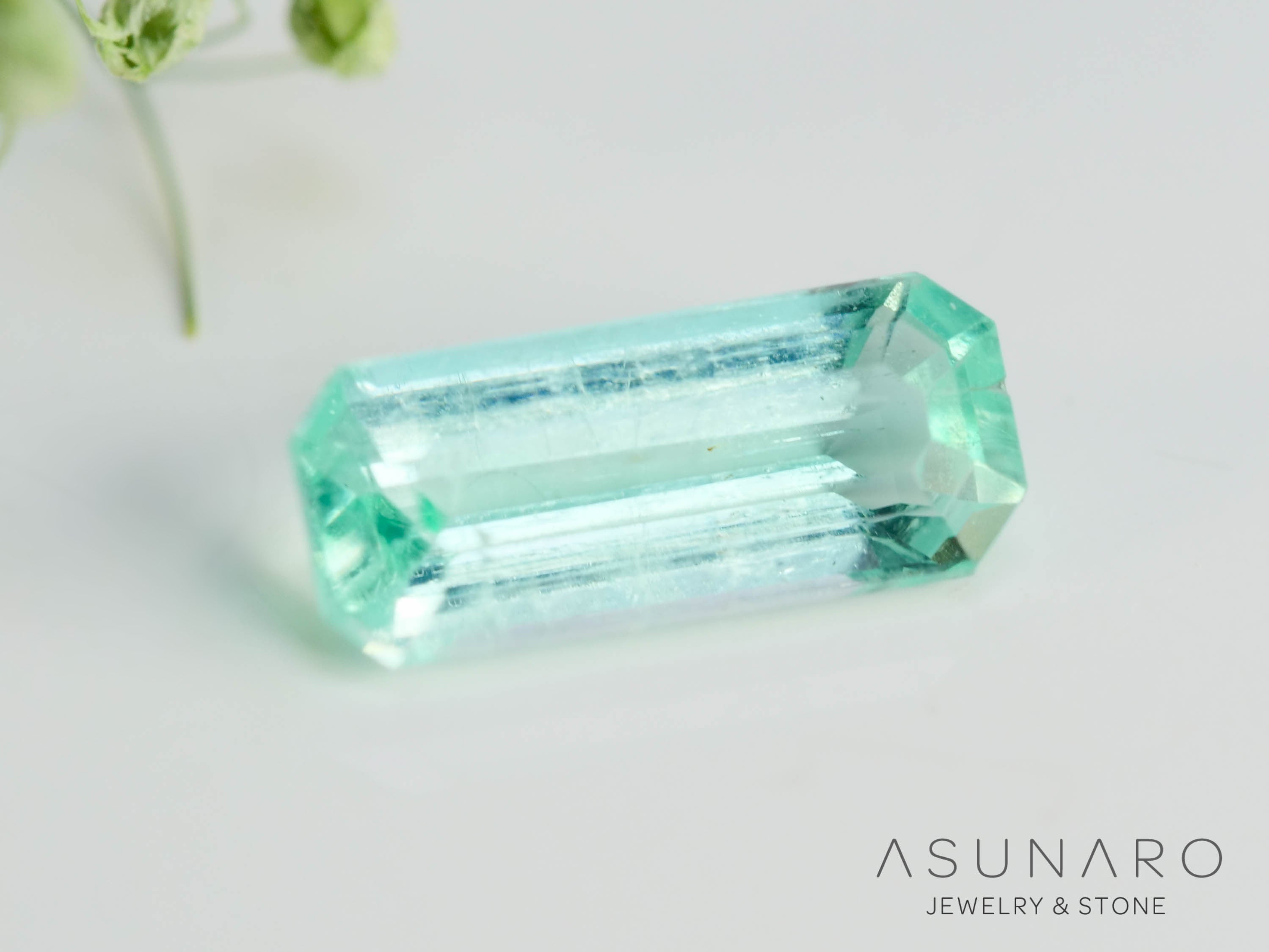 パライバカラーベリル エメラルドカット ブラジル産 0.48ct【250510-2993】