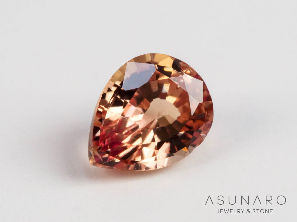 非加熱オレンジブラウンサファイア 　ペアシェイプ　スリランカ産　0.29ct　【250528-2824】