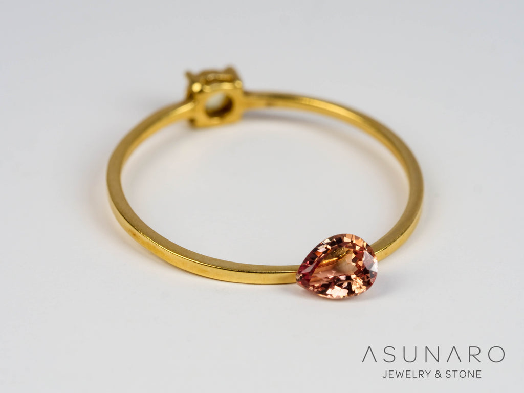 非加熱オレンジブラウンサファイア 　ペアシェイプ　スリランカ産　0.29ct　【250528-2824】