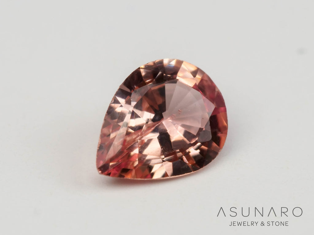 非加熱オレンジブラウンサファイア 　ペアシェイプ　スリランカ産　0.20ct　【250528-2825】