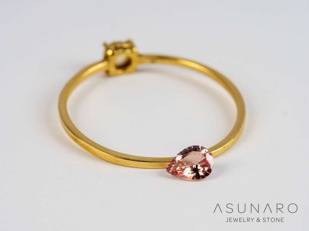 非加熱オレンジブラウンサファイア 　ペアシェイプ　スリランカ産　0.20ct　【250528-2825】