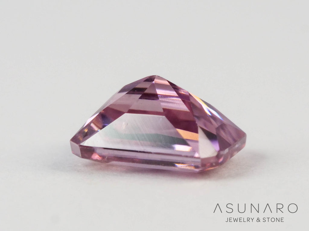 ローズピンクジルコン　エメラルドカット　0.43ct　 タンザニア産 　【250903-3033】