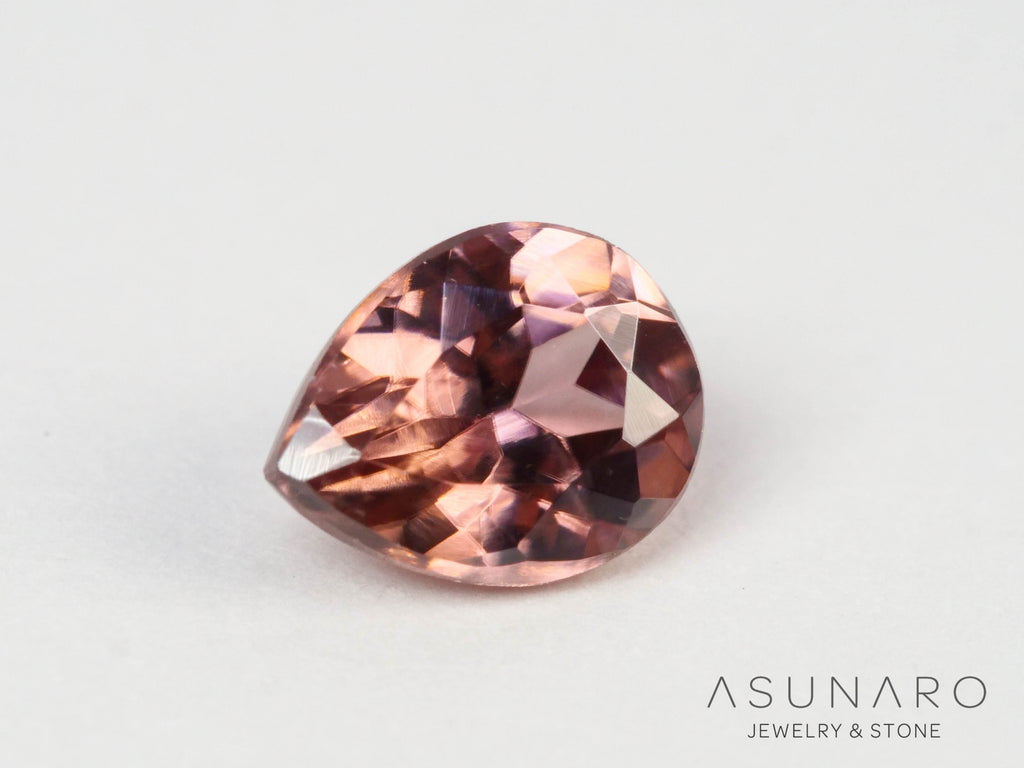 ローズピンクジルコン　ペアシェイプ　0.49ct　 タンザニア産 　【250903-3034】