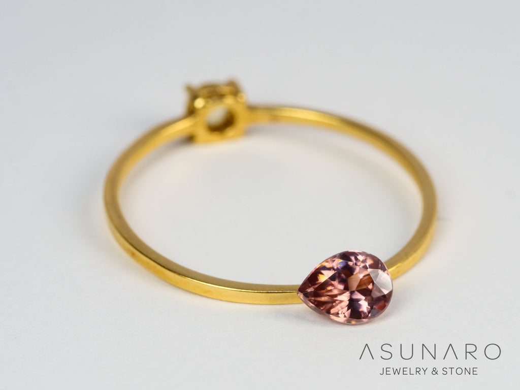 ローズピンクジルコン　ペアシェイプ　0.49ct　 タンザニア産 　【250903-3034】