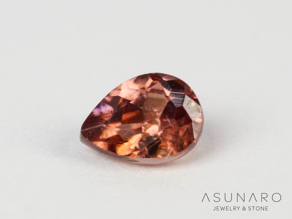 ローズピンクジルコン　ペアシェイプ　0.22ct　 タンザニア産 　【250903-3035】