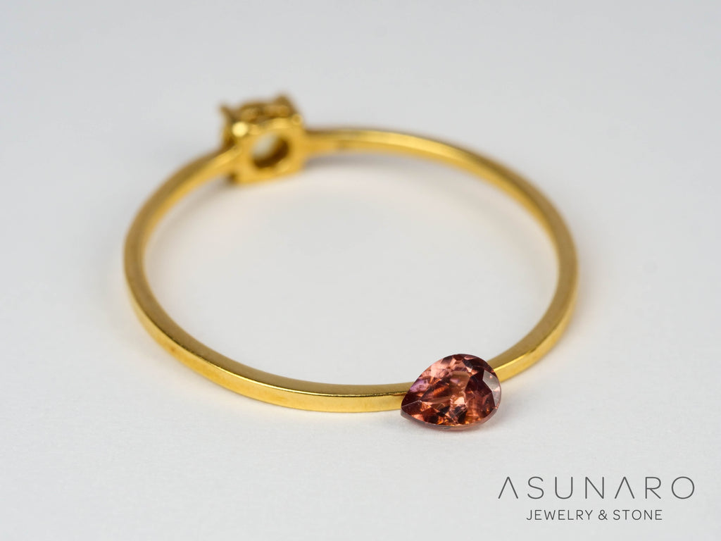 ローズピンクジルコン　ペアシェイプ　0.22ct　 タンザニア産 　【250903-3035】