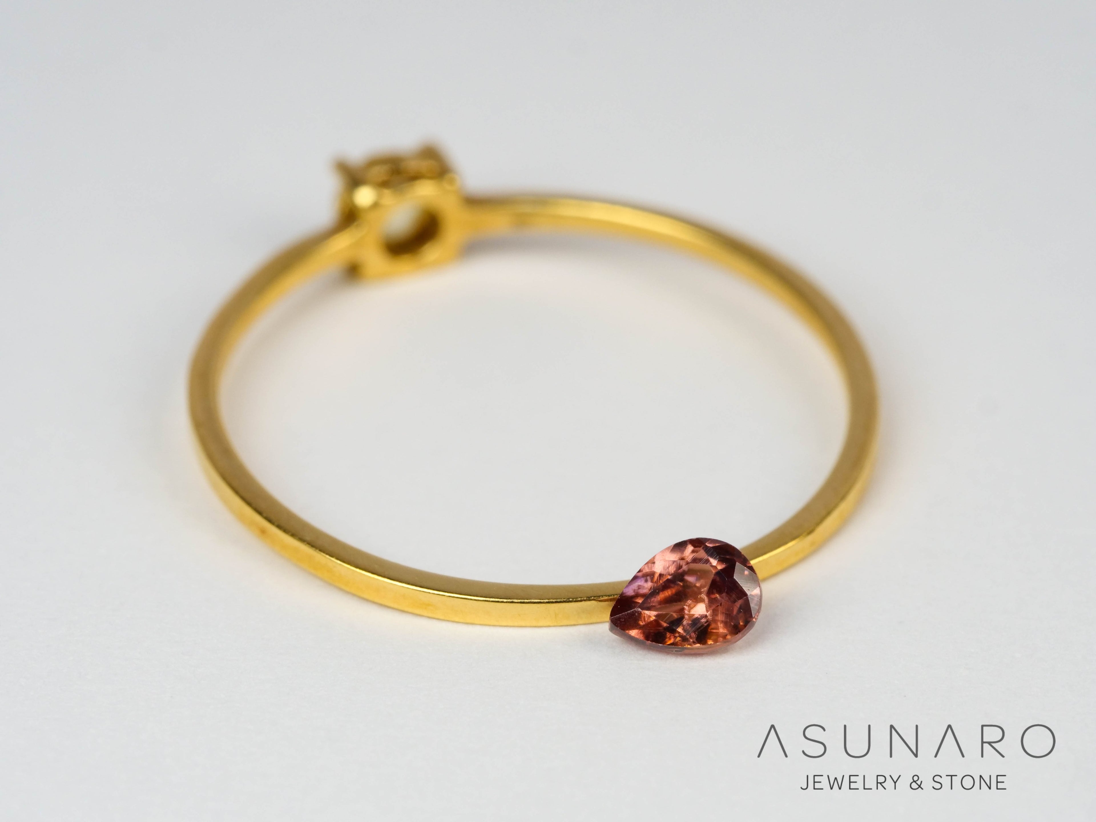 ローズピンクジルコン　ペアシェイプ　0.22ct　 タンザニア産 　【250903-3035】