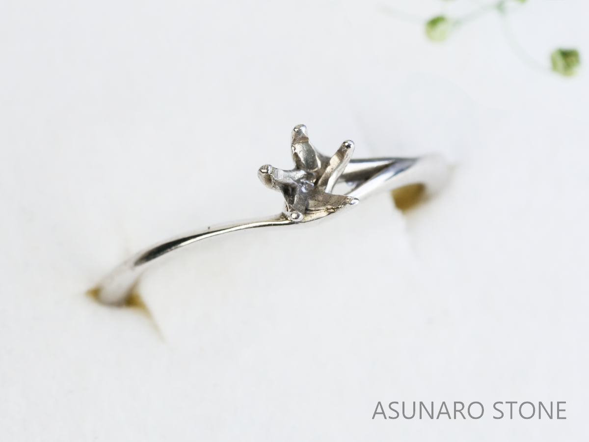 【お仕立て用】空枠番号：5449I　リング枠　V字枠　ダイヤなし【オーダージュエリー用】