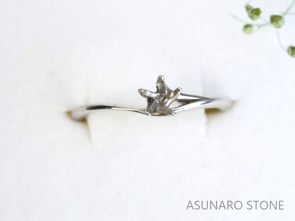 【お仕立て用】空枠番号：5449I　リング枠　V字枠　ダイヤなし【オーダージュエリー用】