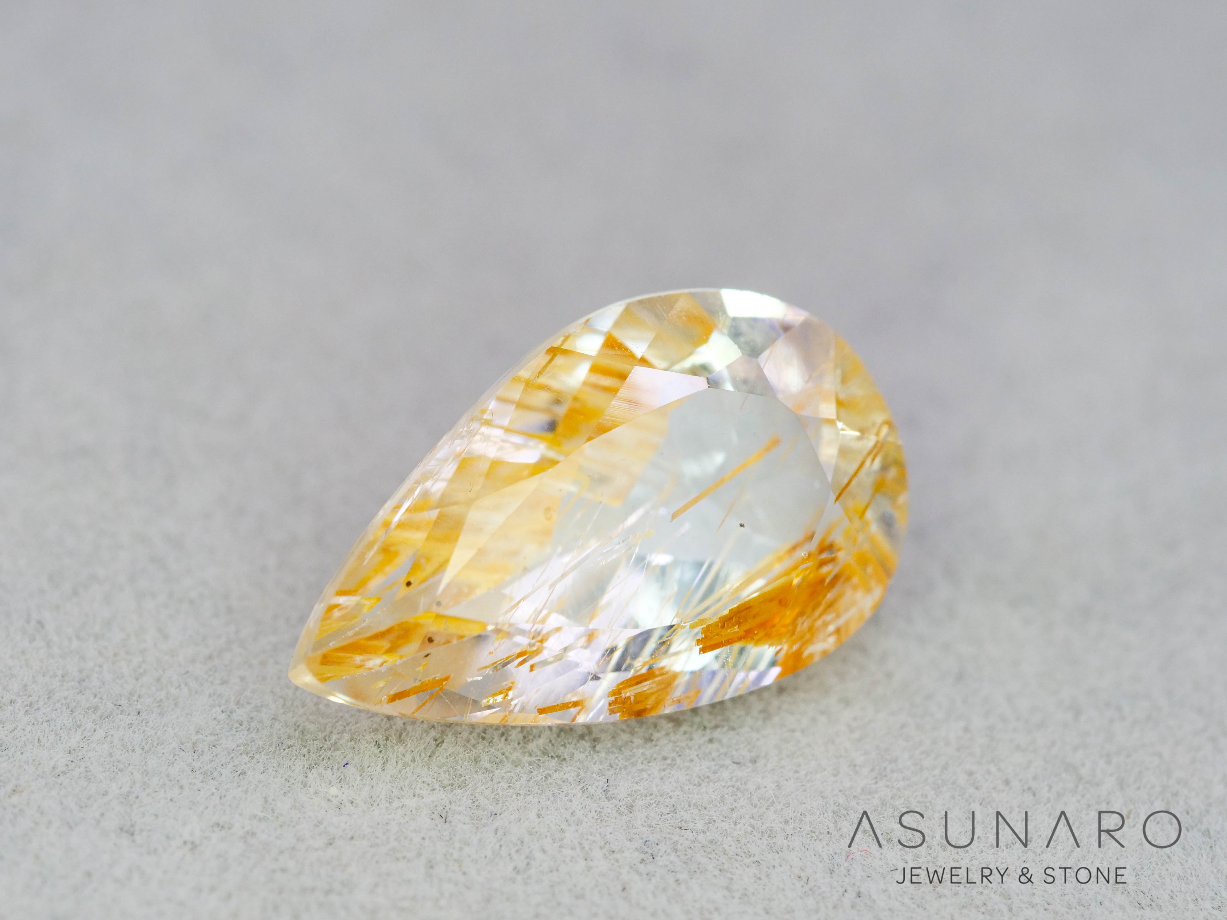 ルチルイントパーズ ペアシェイプ ブラジル産 3.38ct 【251004-3099