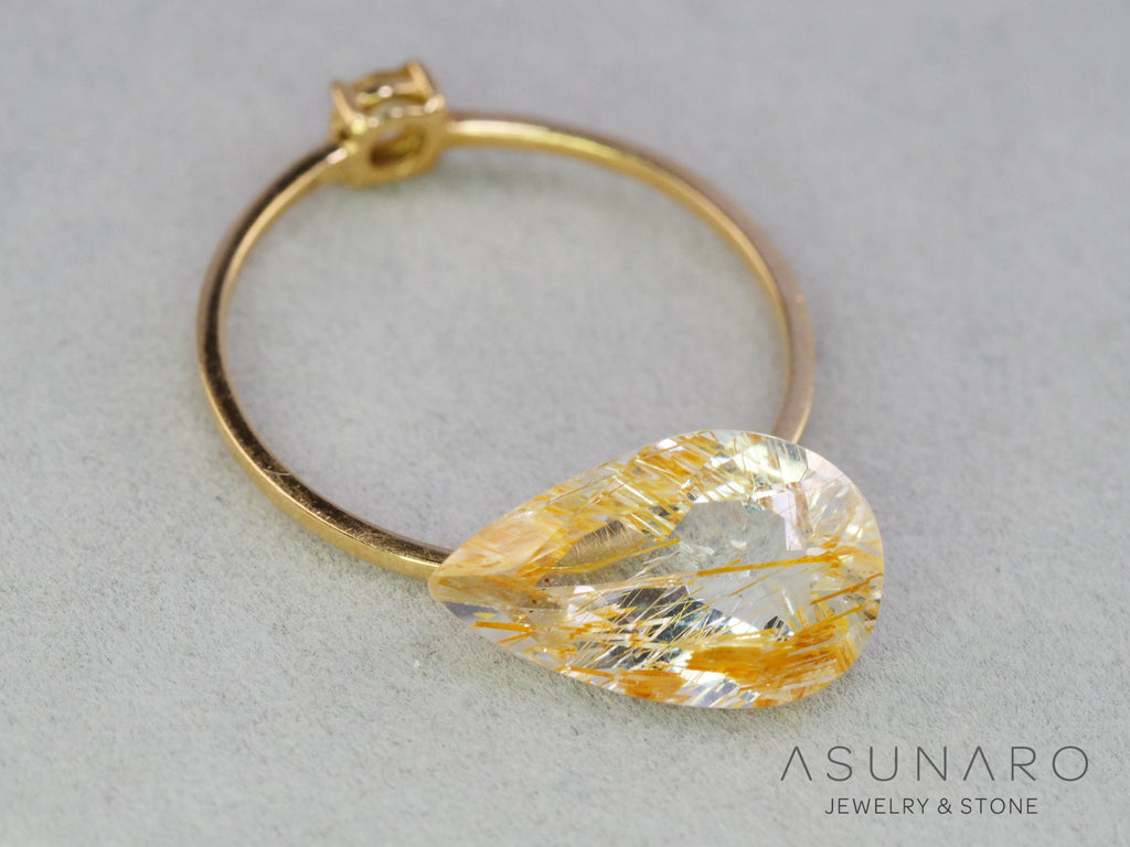 ルチルイントパーズ 　ペアシェイプ　ブラジル産　3.38ct　【251004-3099】