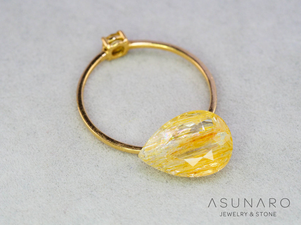 ルチルイントパーズ 　ペアシェイプ　ブラジル産　3.28ct　【251004-3101】