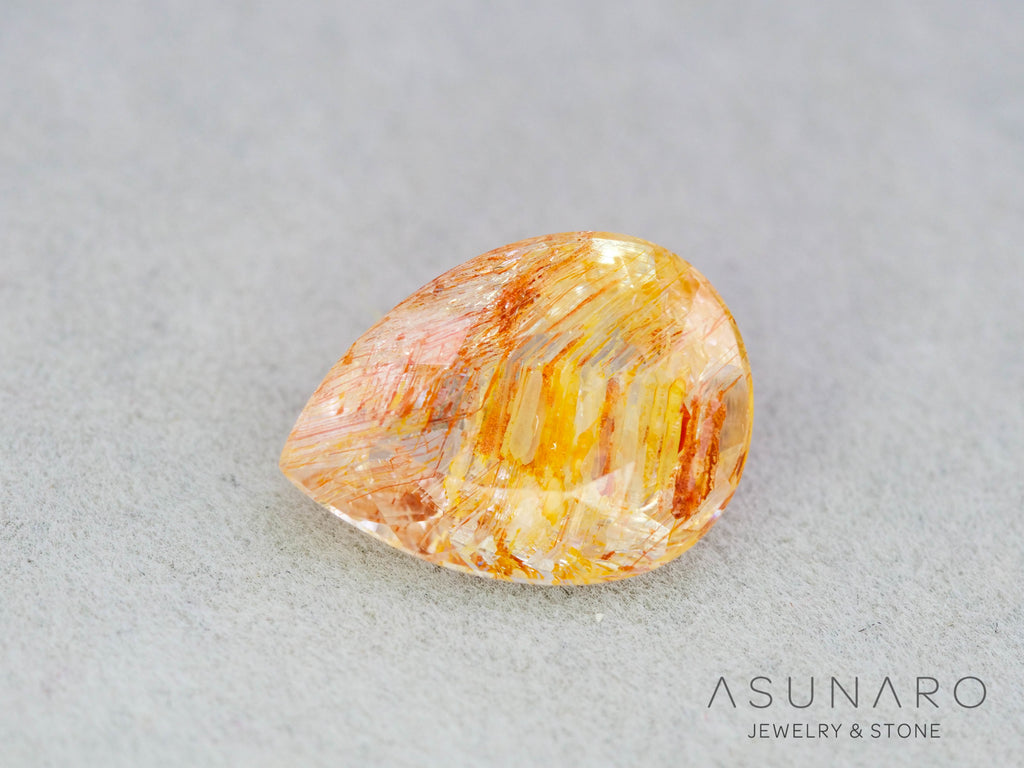 ルチルイントパーズ 　ペアシェイプ　ブラジル産　3.50ct　【251004-3103】