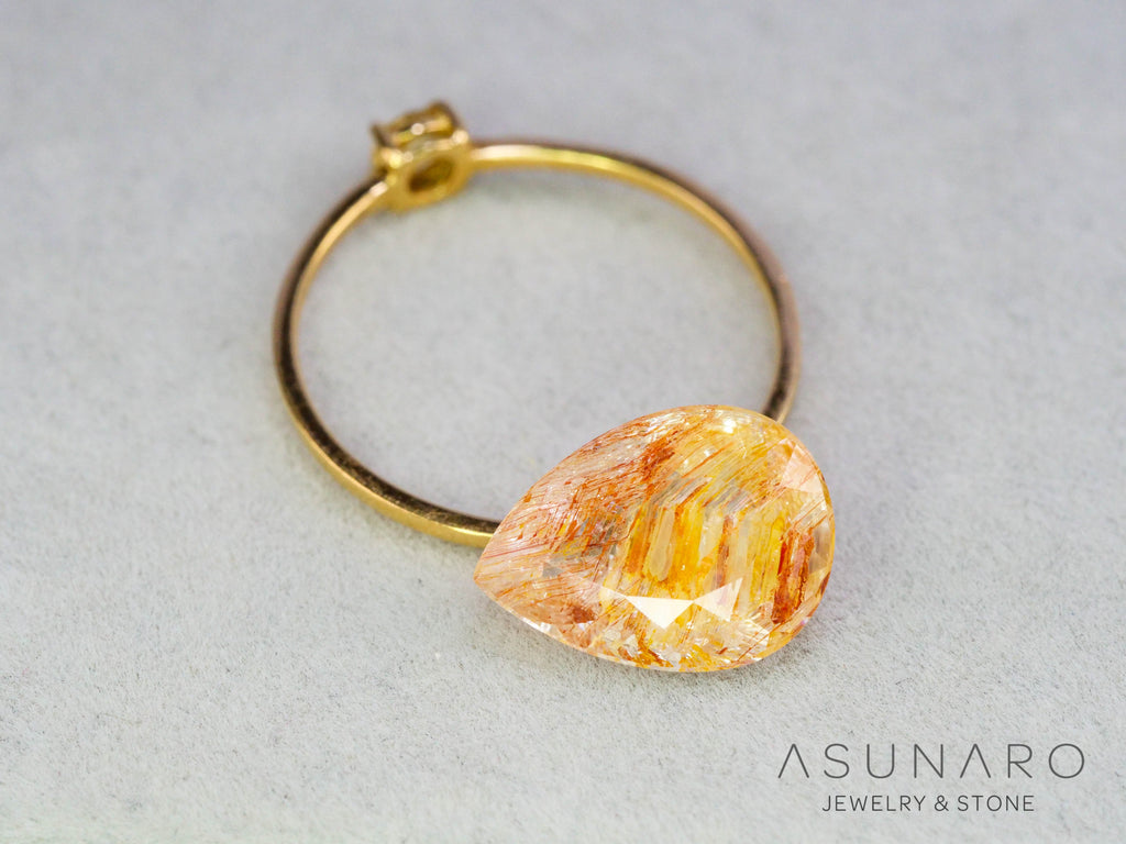 ルチルイントパーズ 　ペアシェイプ　ブラジル産　3.50ct　【251004-3103】