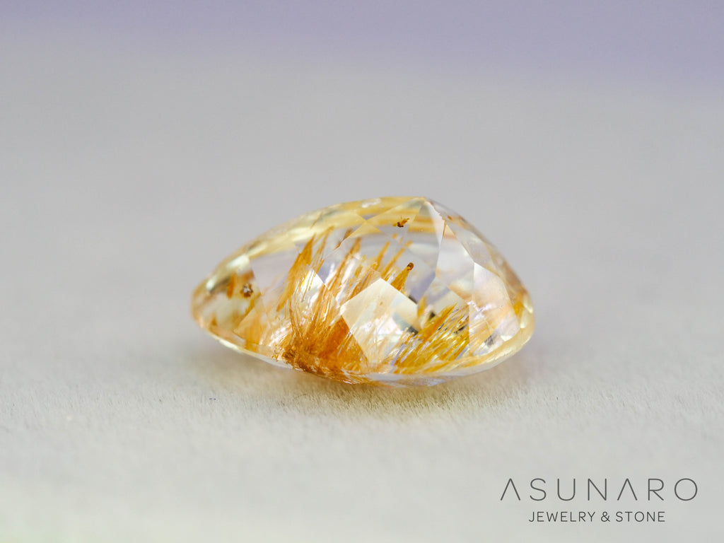 ルチルイントパーズ 　ペアシェイプ　ブラジル産　3.62ct　【251004-3104】
