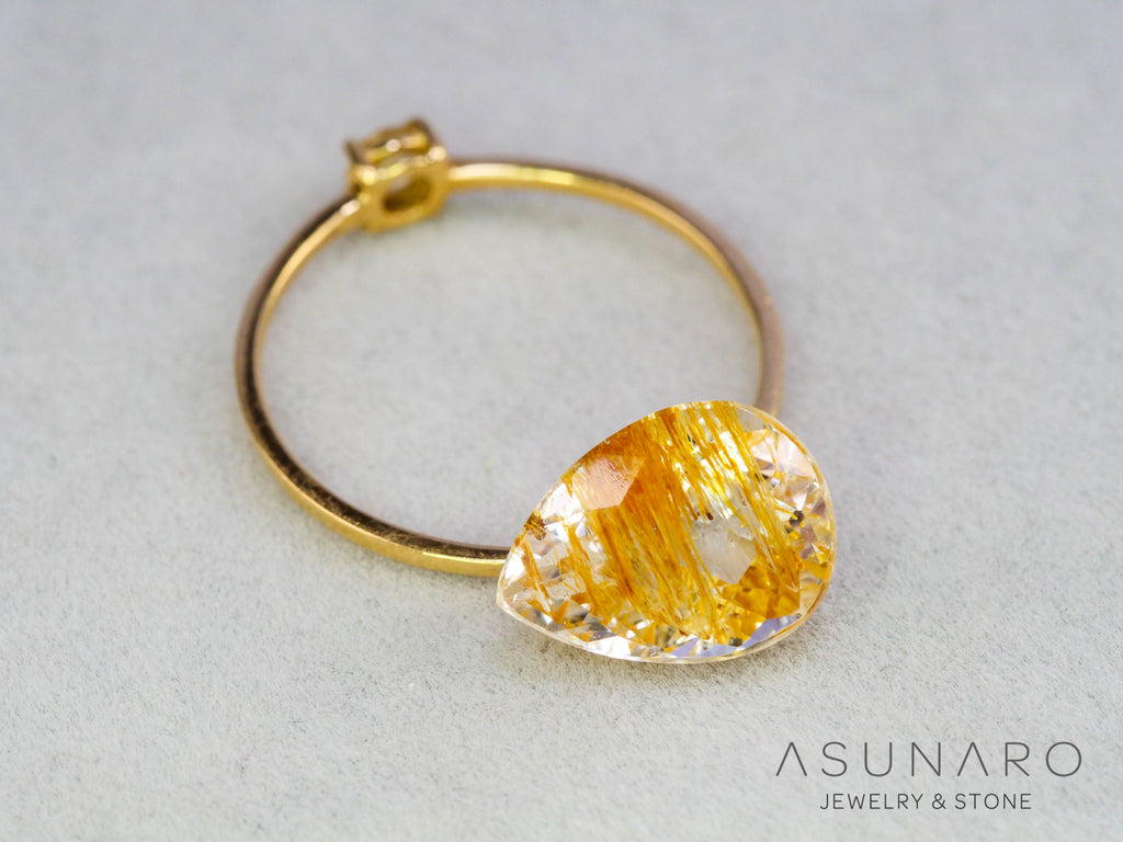 ルチルイントパーズ 　ペアシェイプ　ブラジル産　3.62ct　【251004-3104】