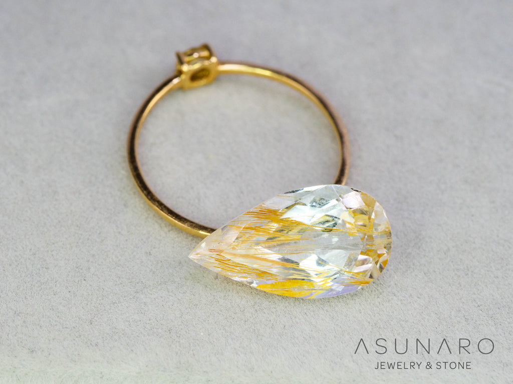 ルチルイントパーズ 　ペアシェイプ　ブラジル産　5.60ct　【251004-3105】