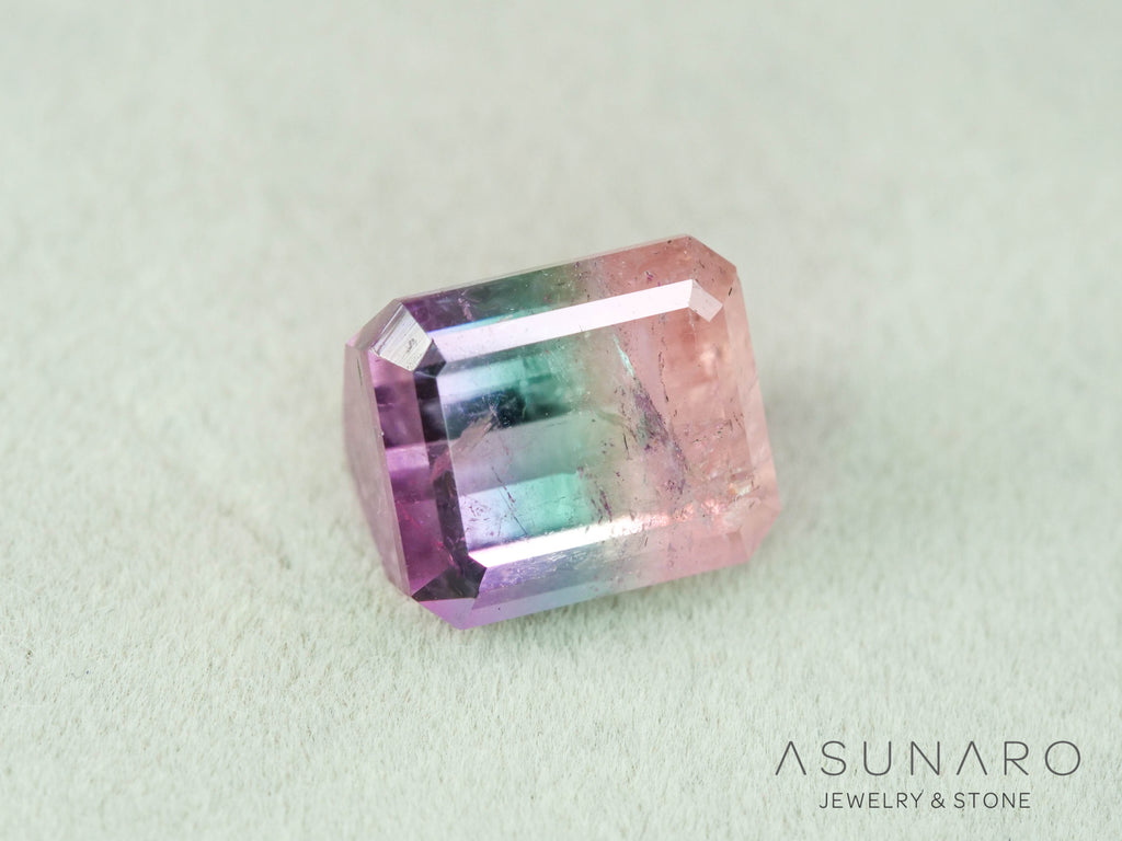 パーティーカラードトルマリン　エメラルドカット　アフガニスタン産　4.27ct【251016-3080】