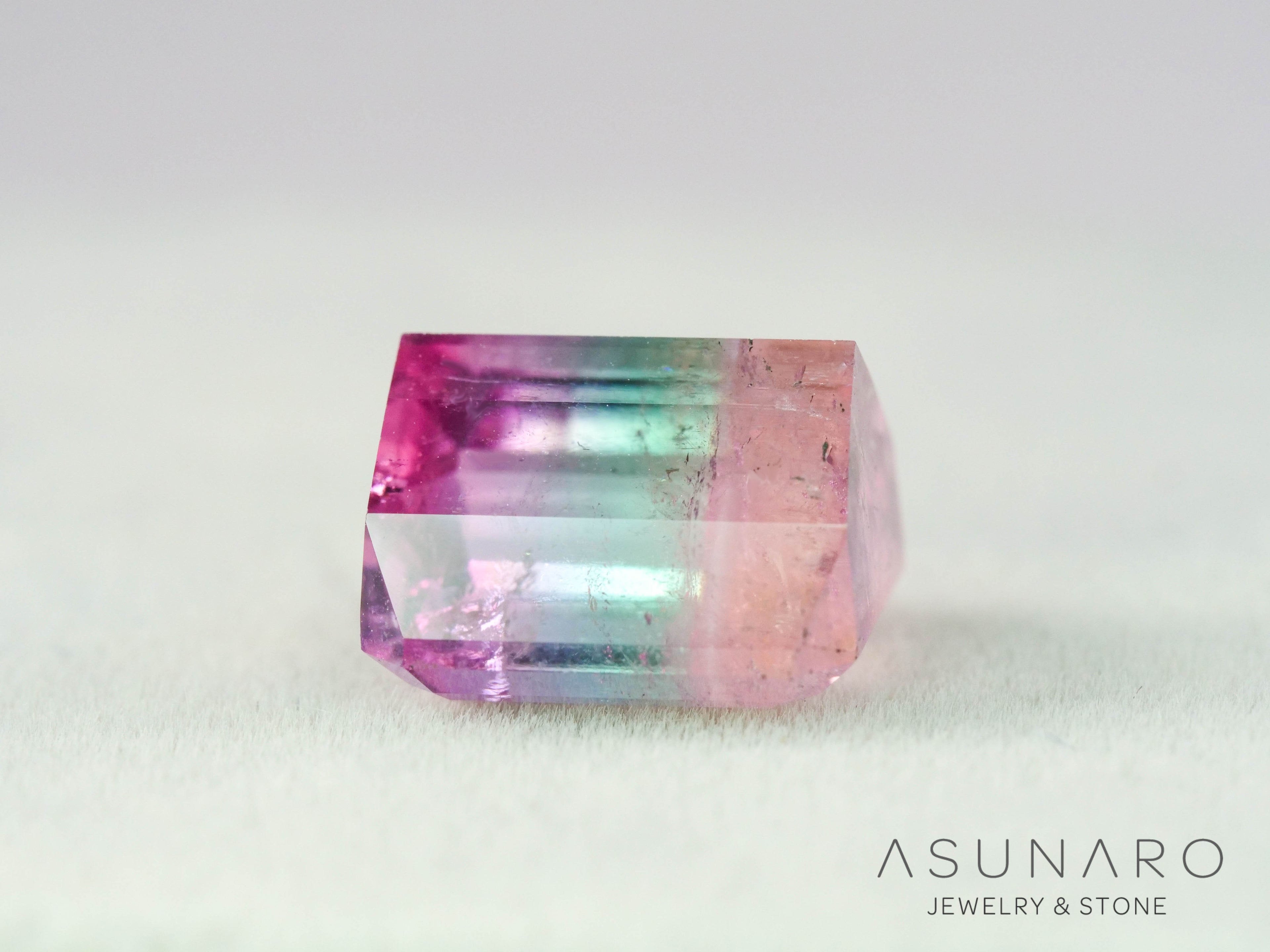 パーティーカラードトルマリン　エメラルドカット　アフガニスタン産　4.27ct【251016-3080】