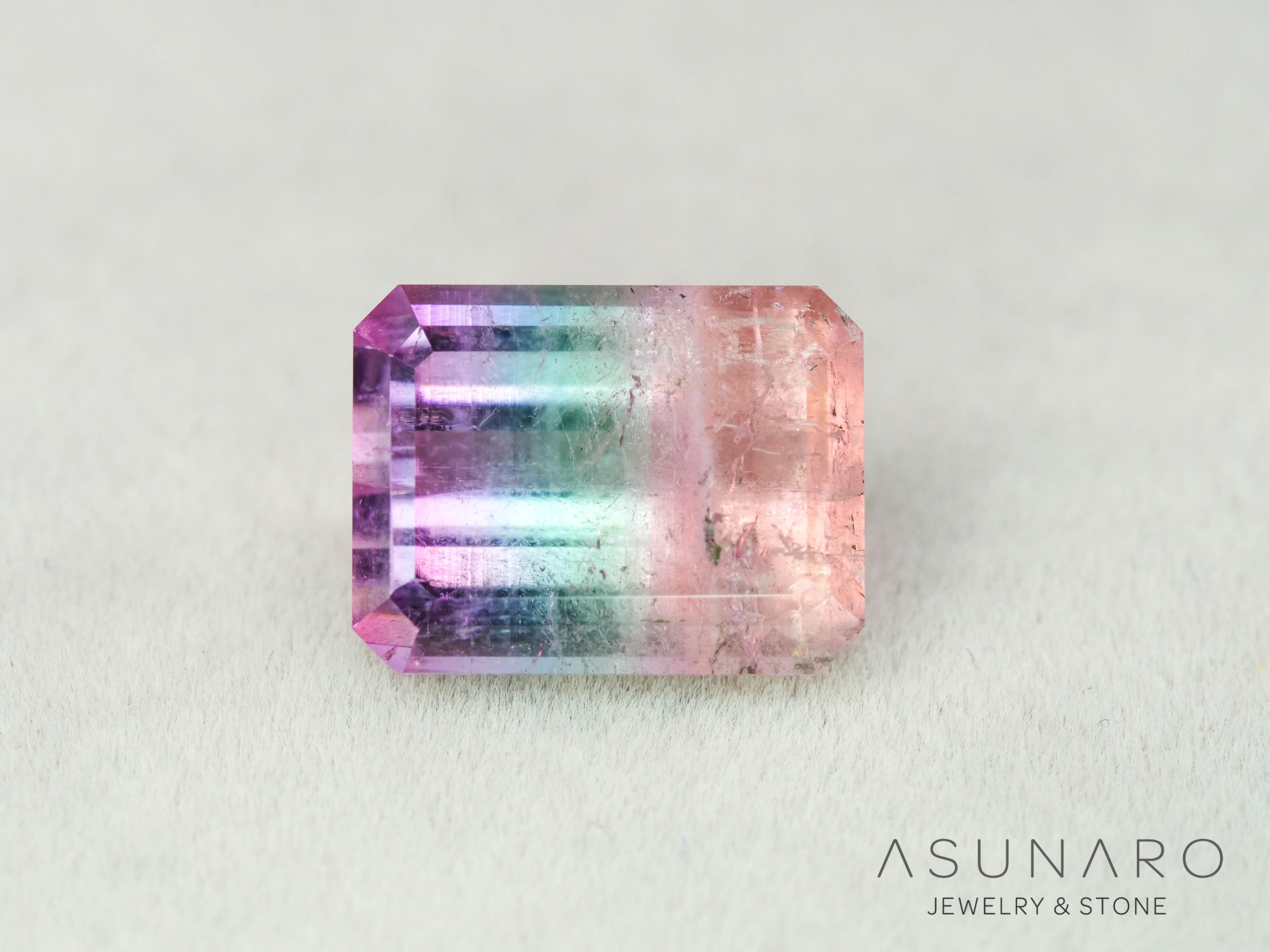 パーティーカラードトルマリン　エメラルドカット　アフガニスタン産　5.15ct【251016-3079】