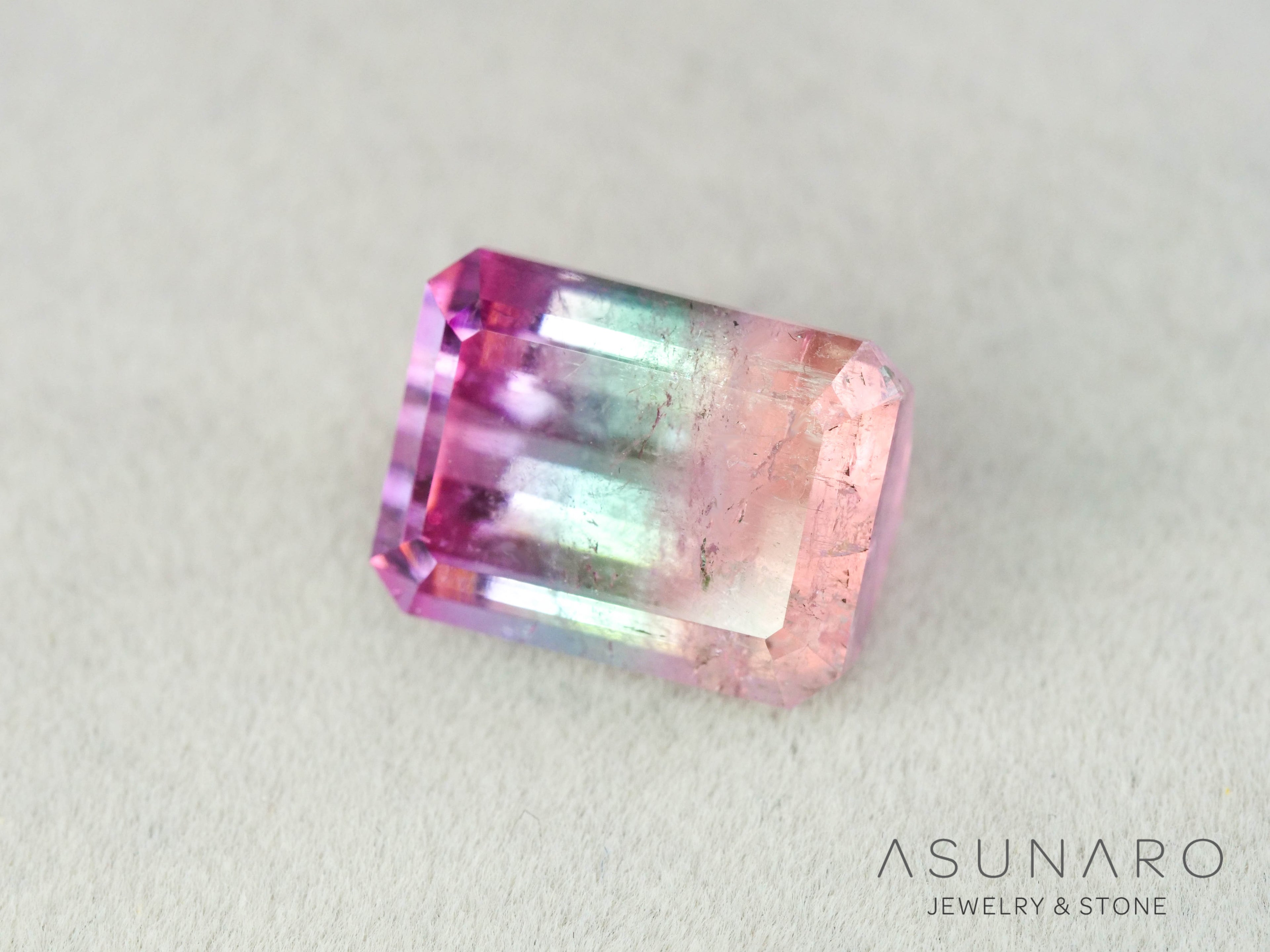 パーティーカラードトルマリン　エメラルドカット　アフガニスタン産　5.15ct【251016-3079】