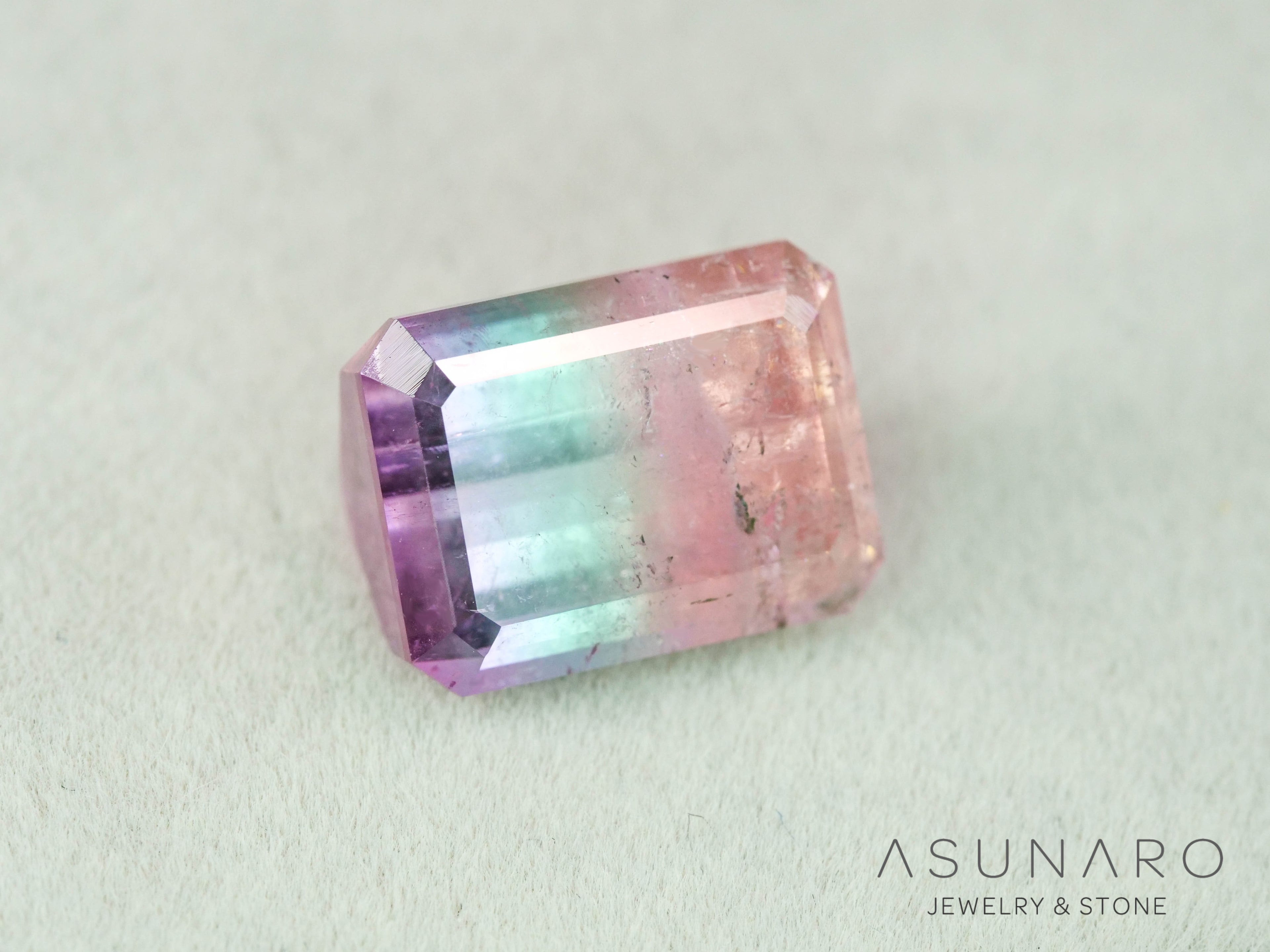 パーティーカラードトルマリン　エメラルドカット　アフガニスタン産　5.15ct【251016-3079】