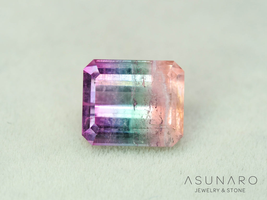 パーティーカラードトルマリン　エメラルドカット　アフガニスタン産　4.25ct【251016-3078】