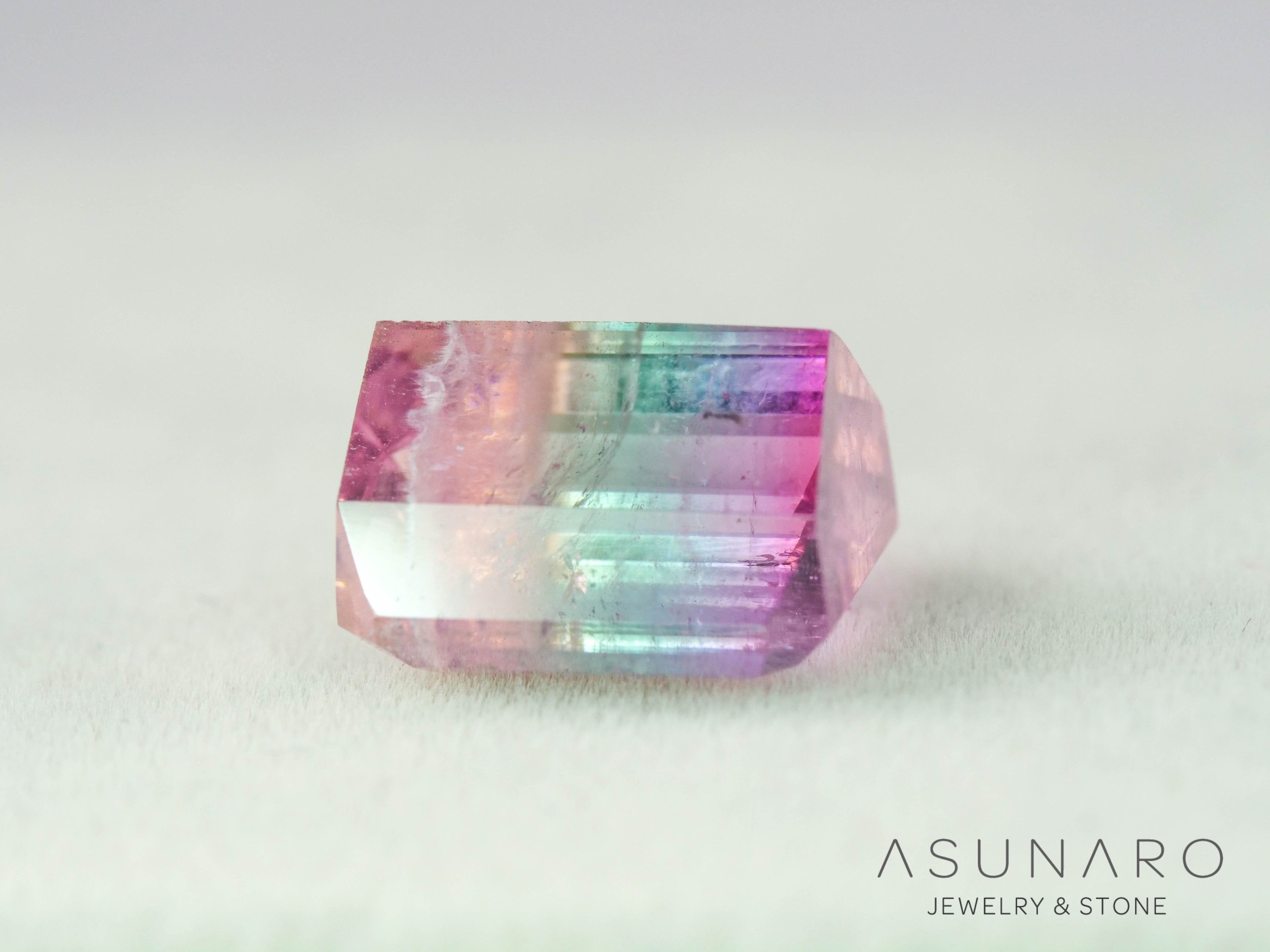 パーティーカラードトルマリン　エメラルドカット　アフガニスタン産　4.25ct【251016-3078】