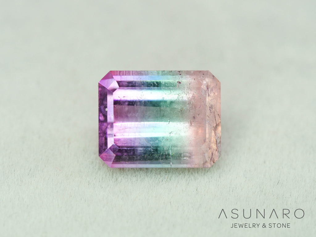 パーティーカラードトルマリン　エメラルドカット　アフガニスタン産　2.71ct【251016-3077】