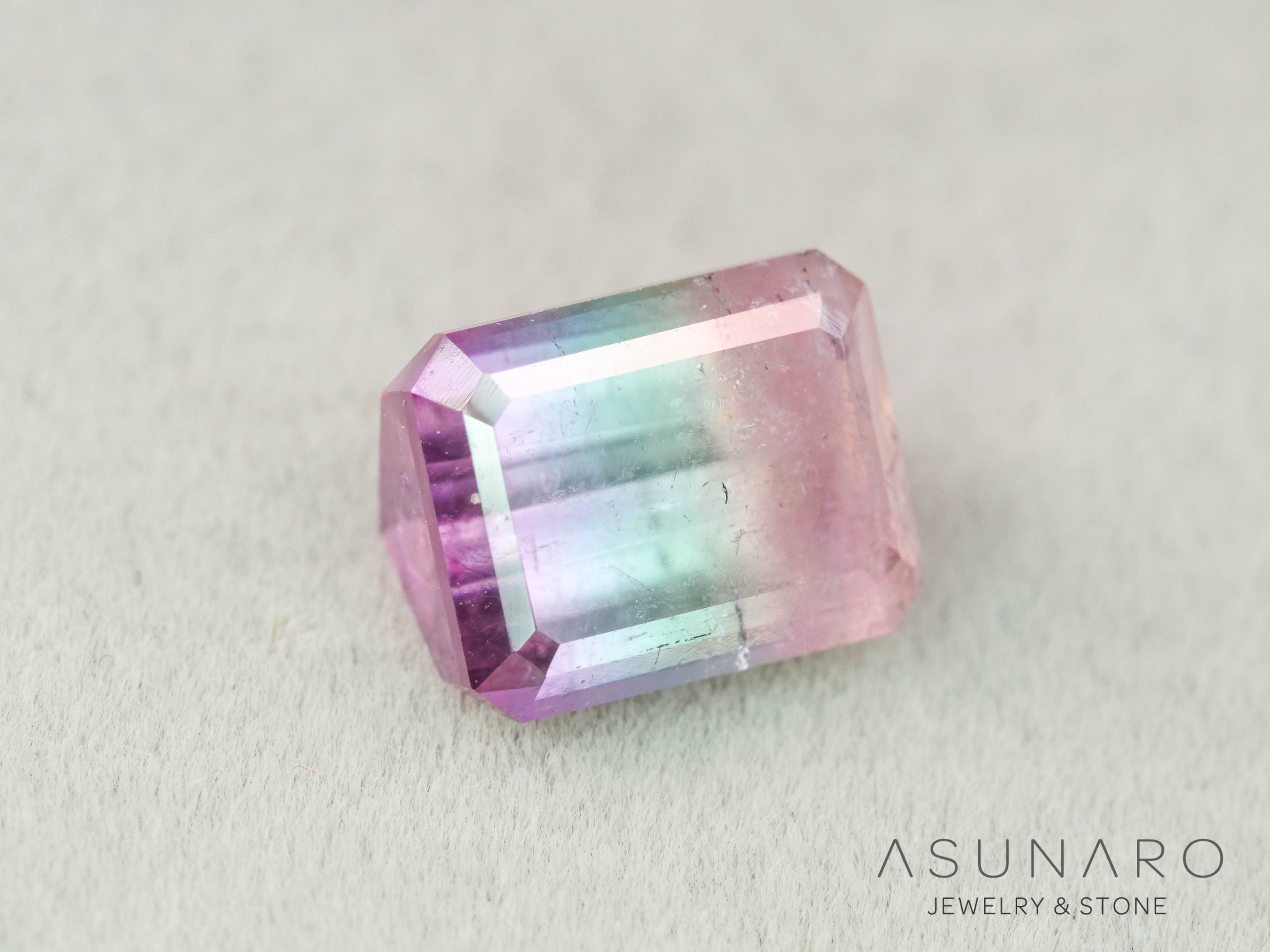 パーティーカラードトルマリン　エメラルドカット　アフガニスタン産　2.71ct【251016-3077】