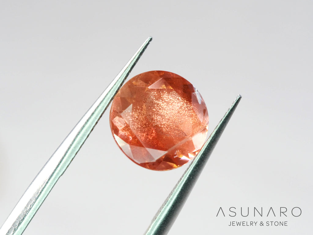 オレゴンサンストーン  ラウンドカット　 アメリカ産 　2.43ct【251017-3186】