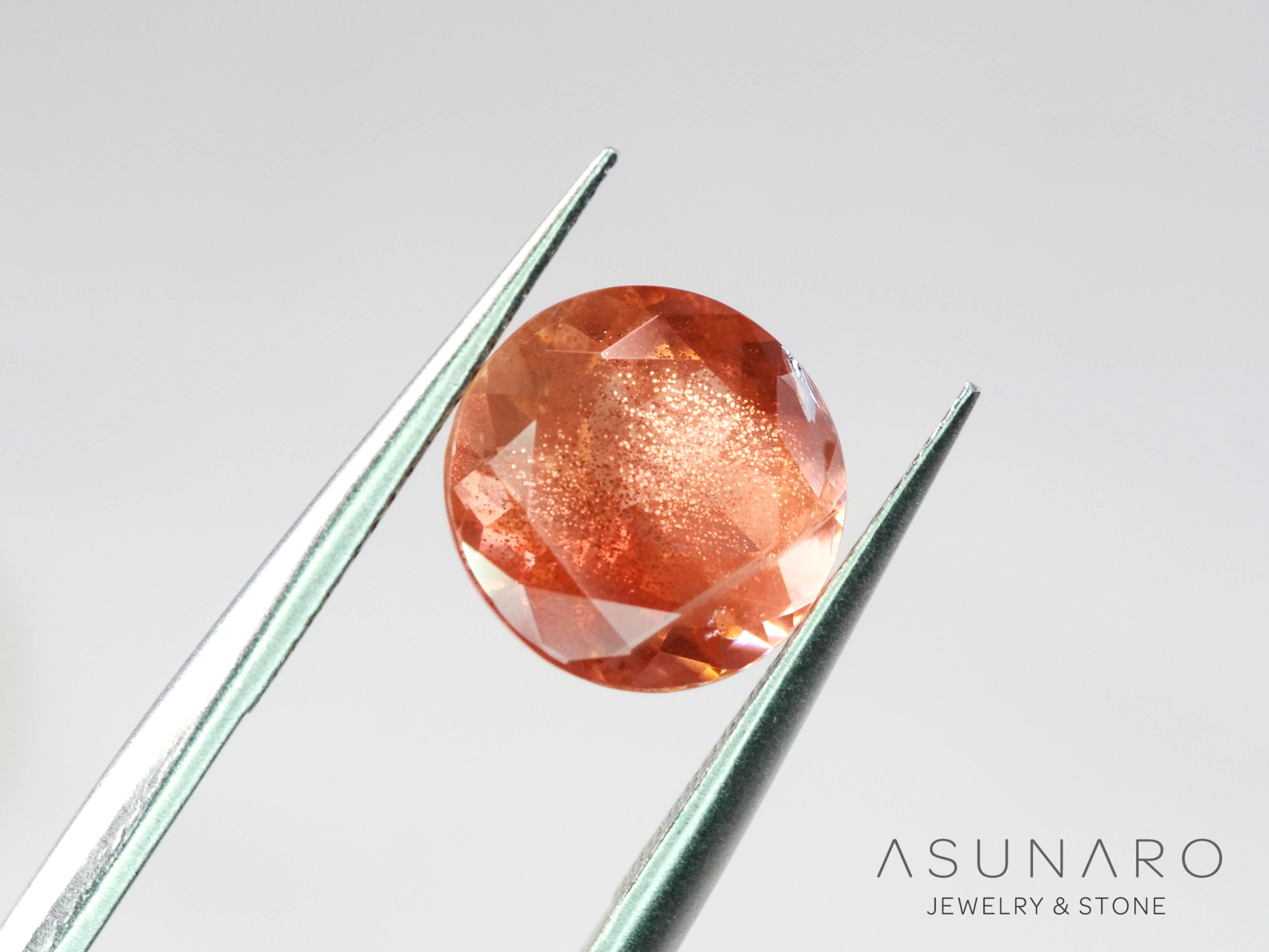 オレゴンサンストーン  ラウンドカット　 アメリカ産 　2.43ct【251017-3186】