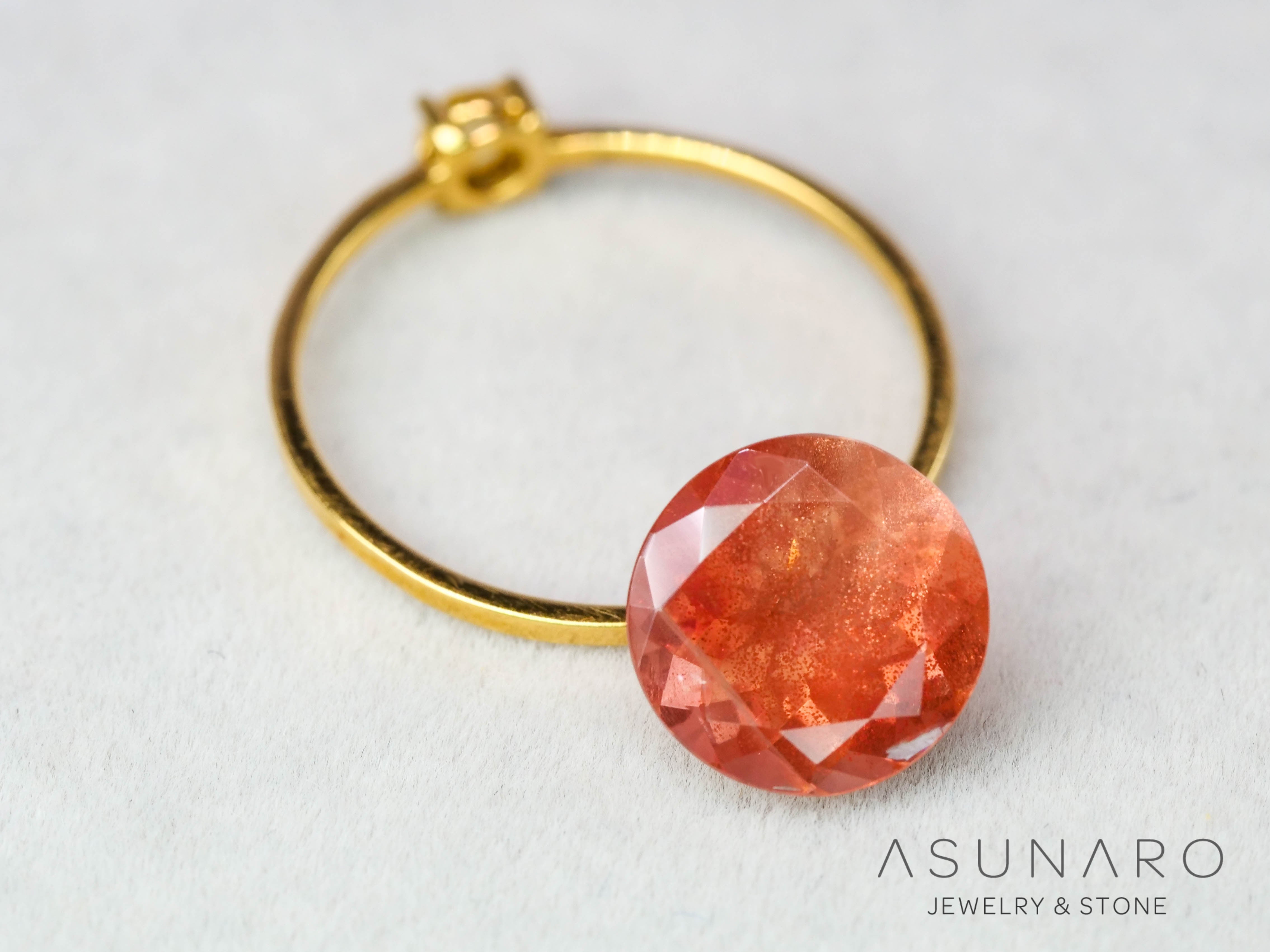 オレゴンサンストーン ラウンドカット アメリカ産 2.43ct【251017-3186