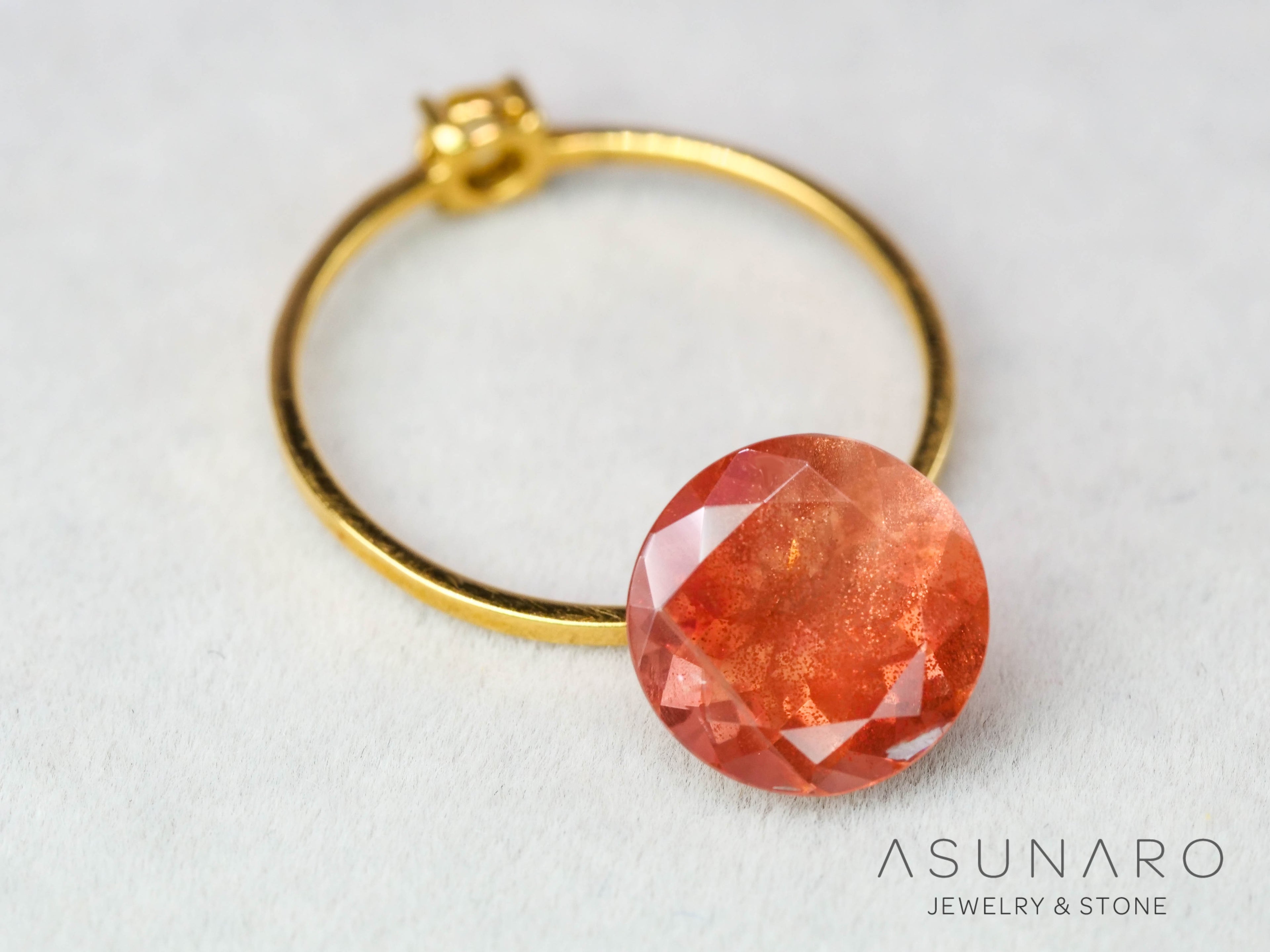 オレゴンサンストーン  ラウンドカット　 アメリカ産 　2.43ct【251017-3186】