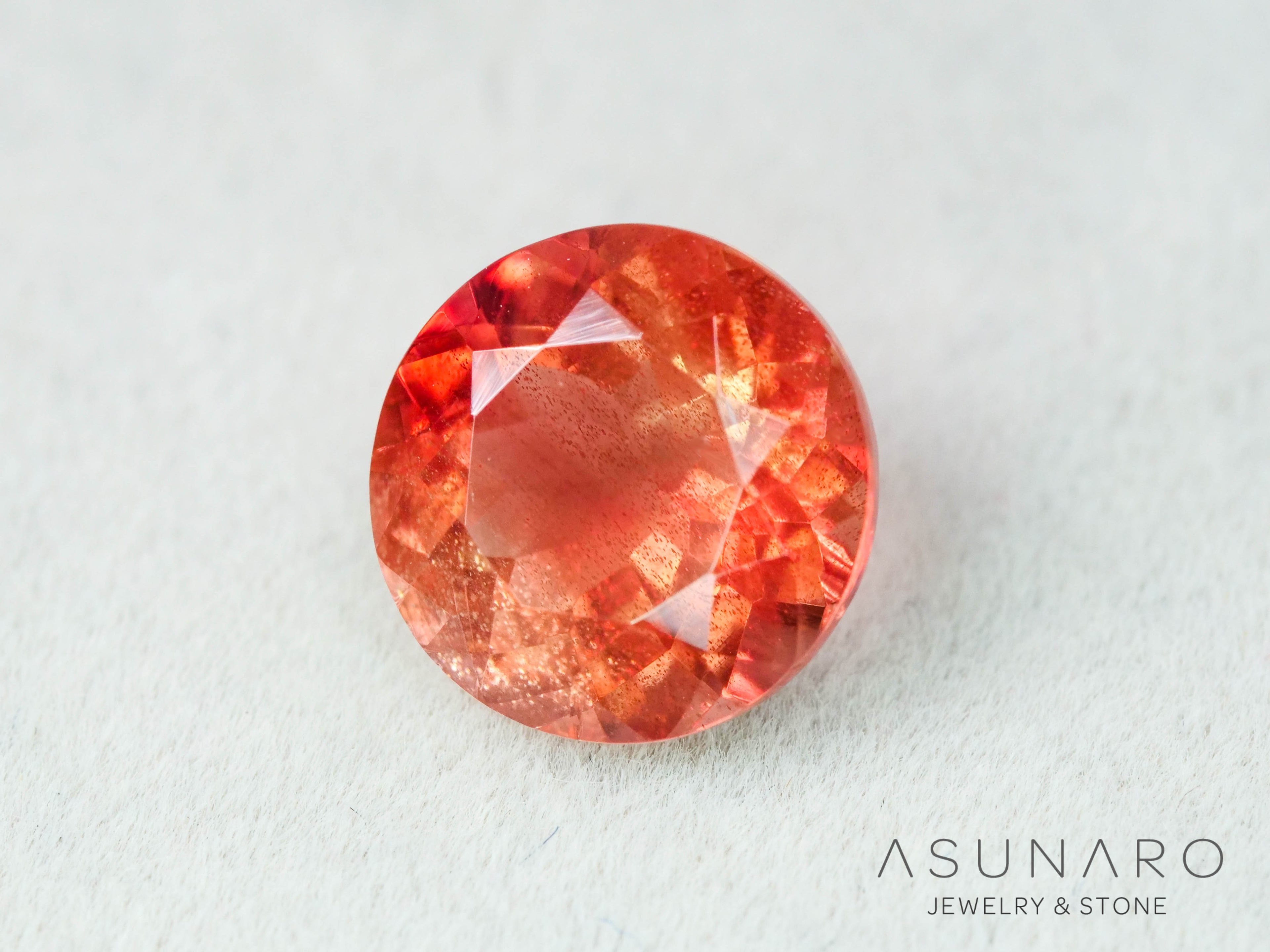 オレゴンサンストーン  ラウンドカット　 アメリカ産 　2.34ct【251017-3187】