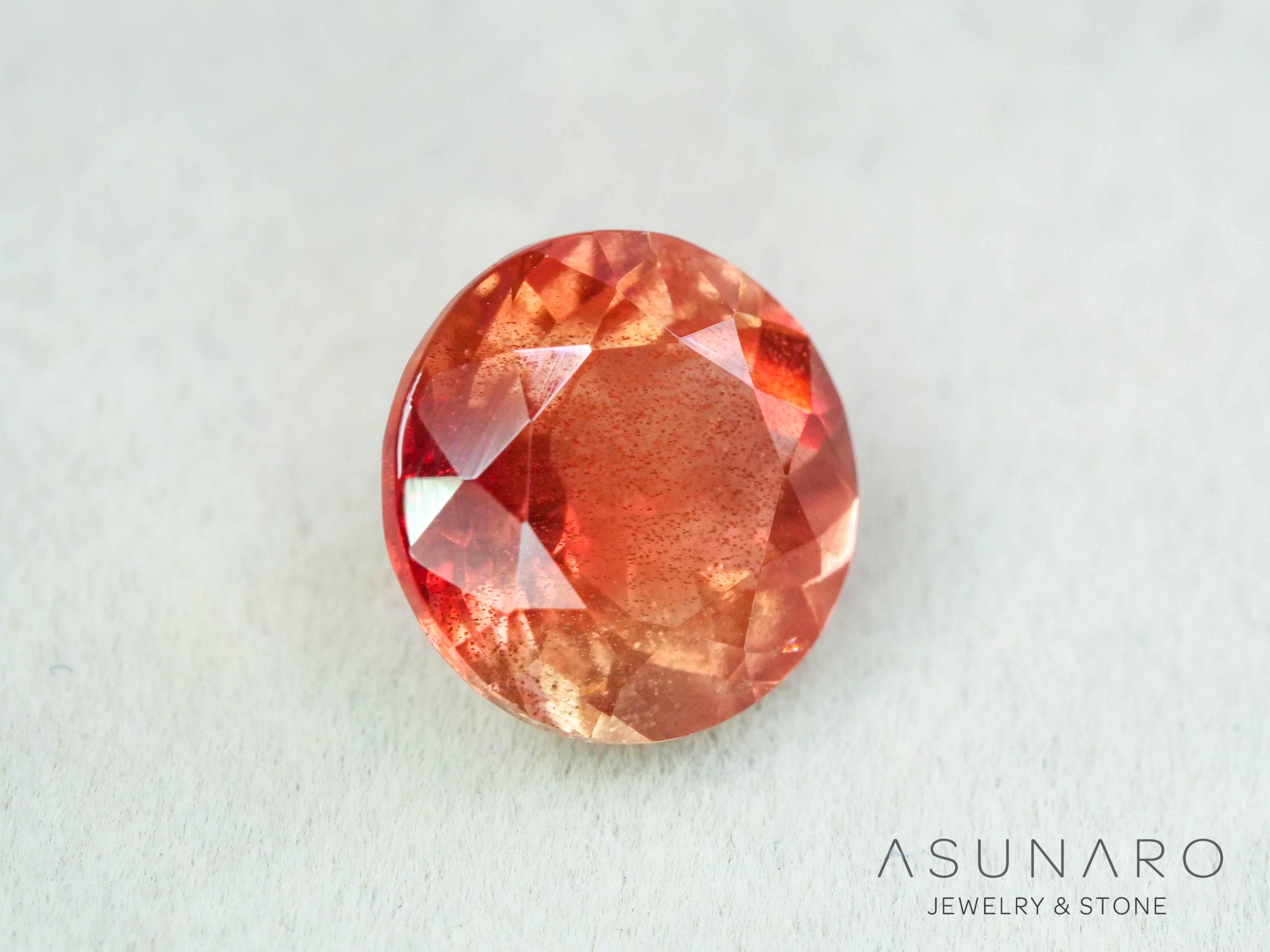 オレゴンサンストーン ラウンドカット アメリカ産 2.34ct【251017-3187