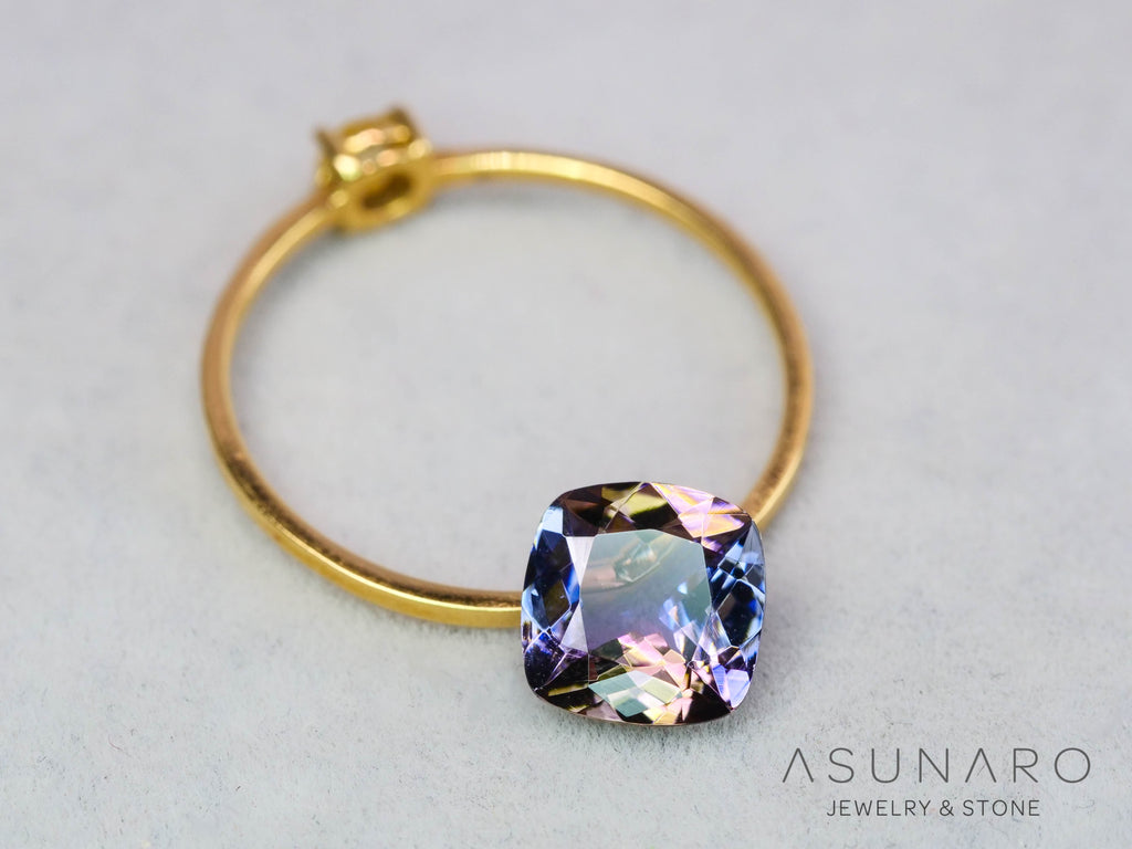 パーティーカラーゾイサイト（タンザナイト）クッションカット　タンザニア産　1.19ct【251107-3123】