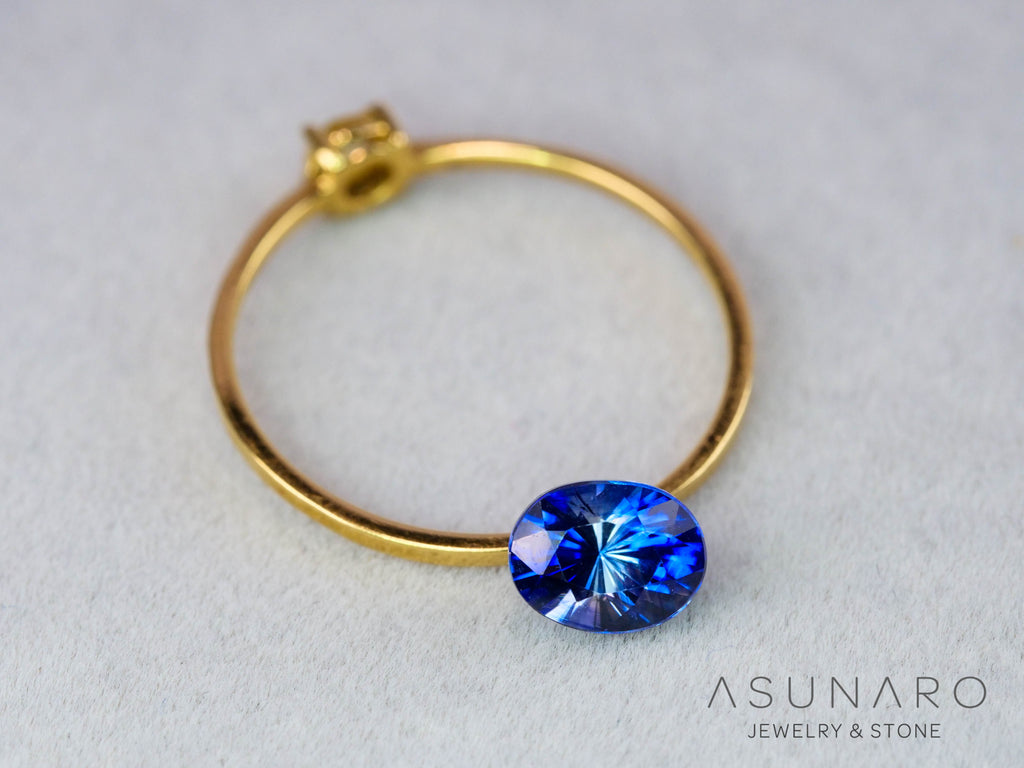 バイカラーサファイア ロータスリリーカット（オーバル）スリランカ産　0.98ct【260130-3184】