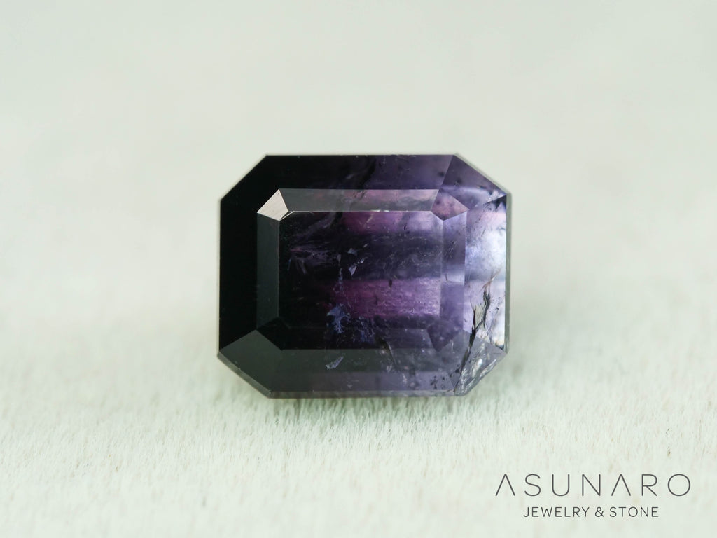パープルバイカラートルマリン　エメラルドカット　アフガニスタン産　1.00ct【251121-3021】