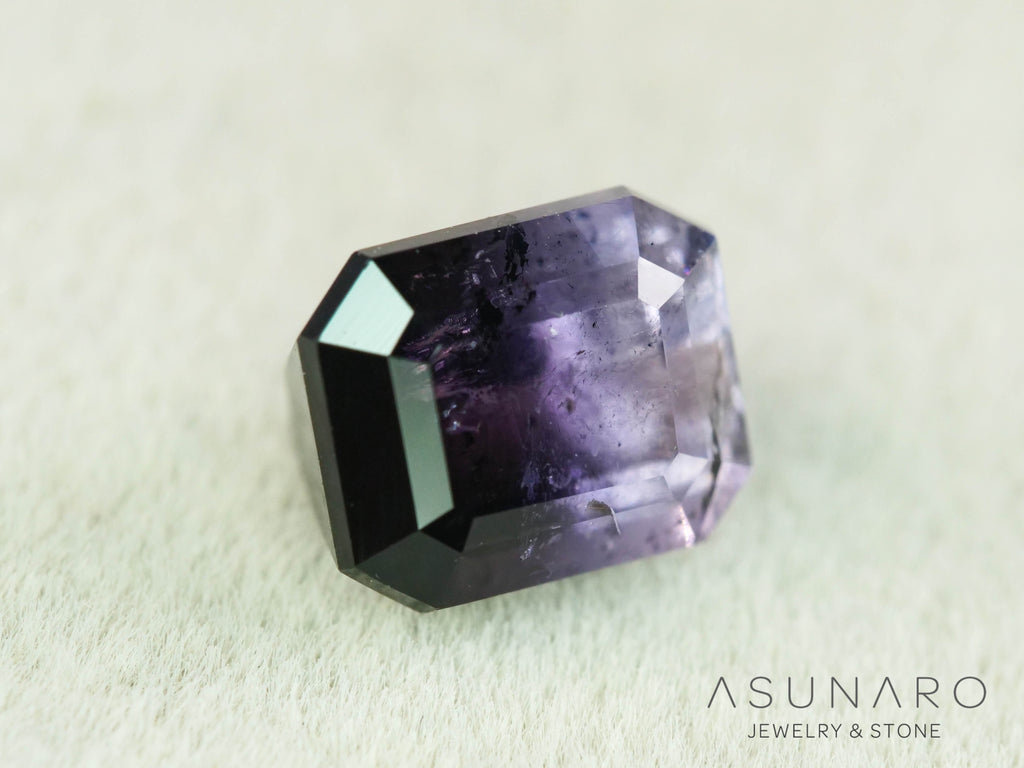 パープルバイカラートルマリン　エメラルドカット　アフガニスタン産　1.00ct【251121-3021】